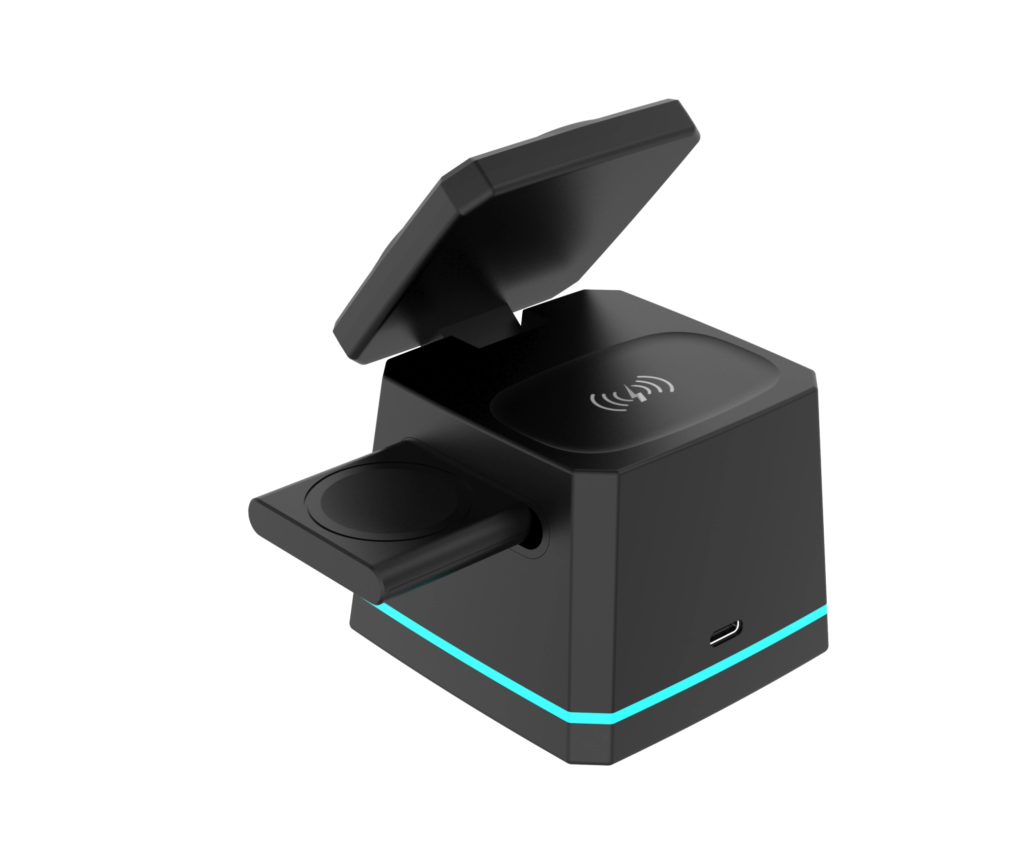 Energizer alt-i-ett trådløs ladestasjon. Svart