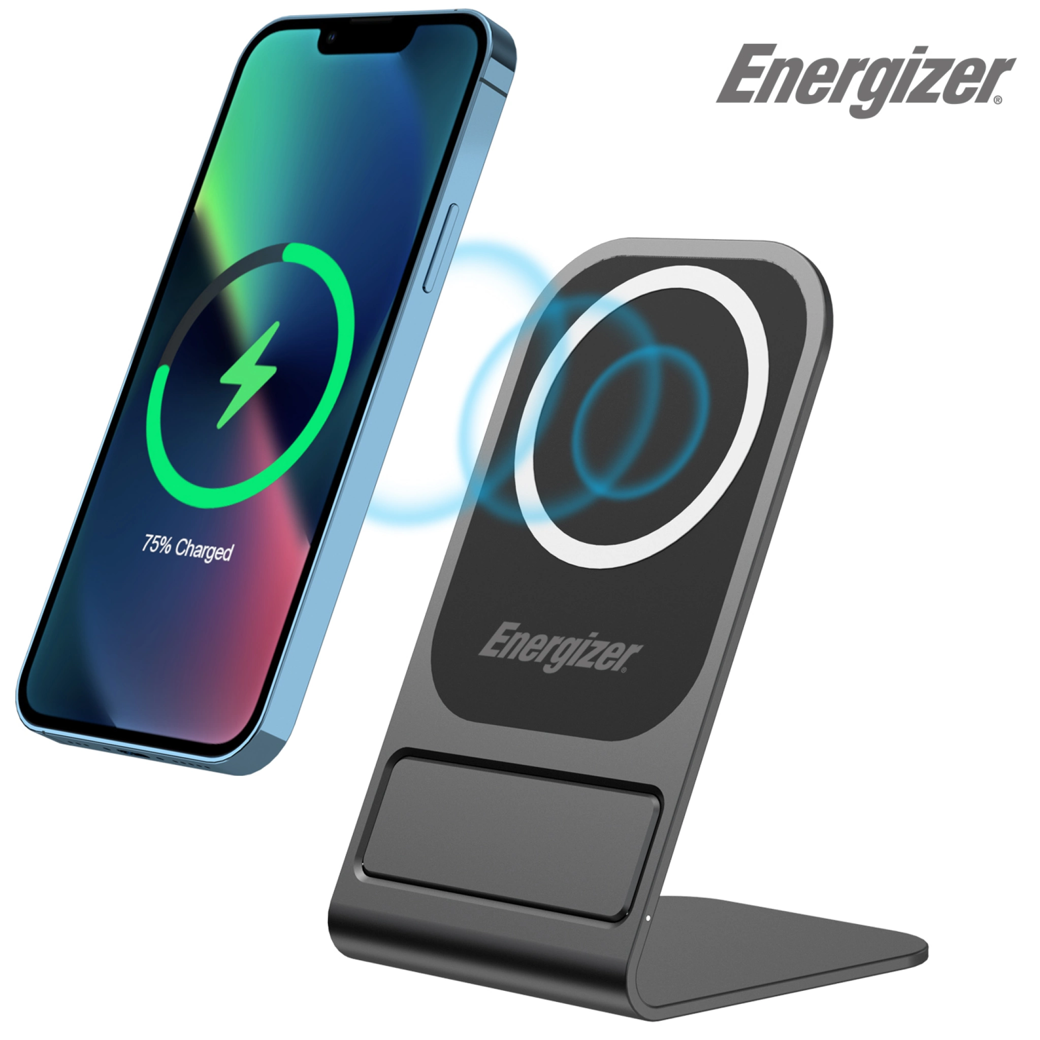 Energizer 15W trådløst ladestativ. Svart