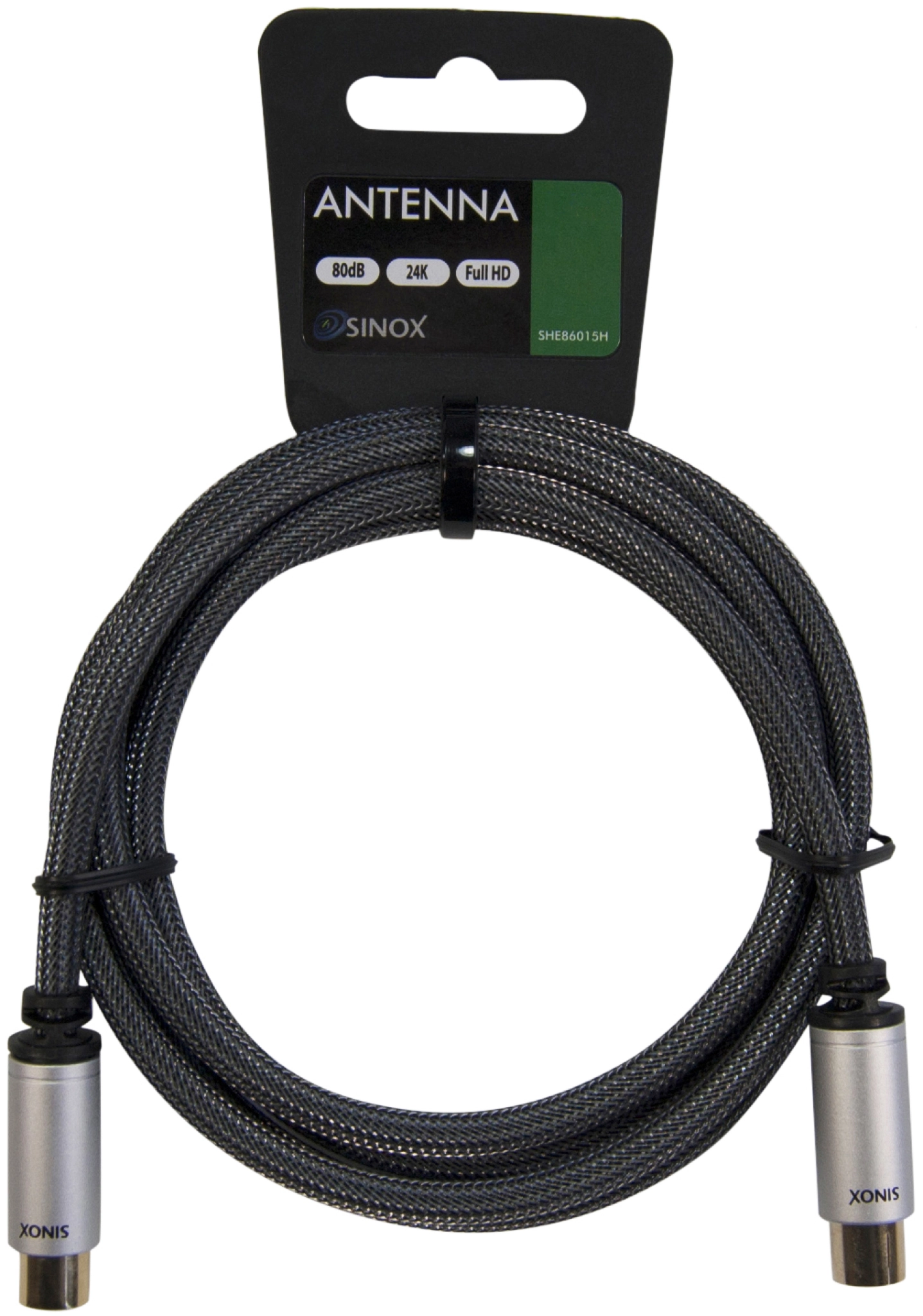 Sinox 80dB antennekabel. 3m. Svart