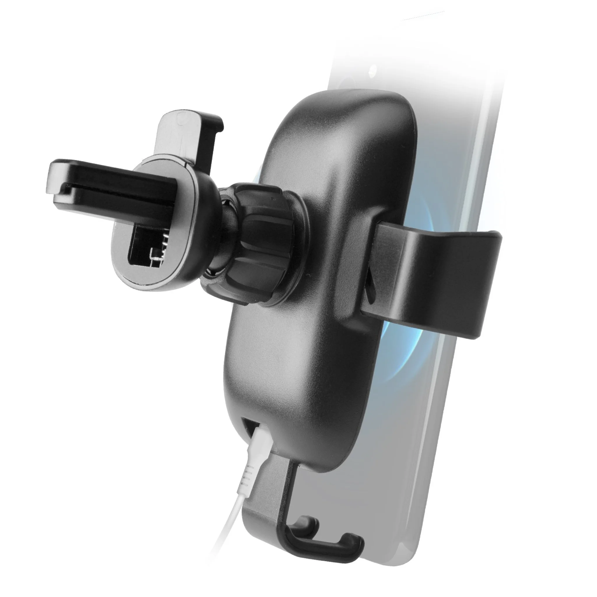 SBS Wireless Gravity Phone Holder for Cars with a Quick Charger. Black