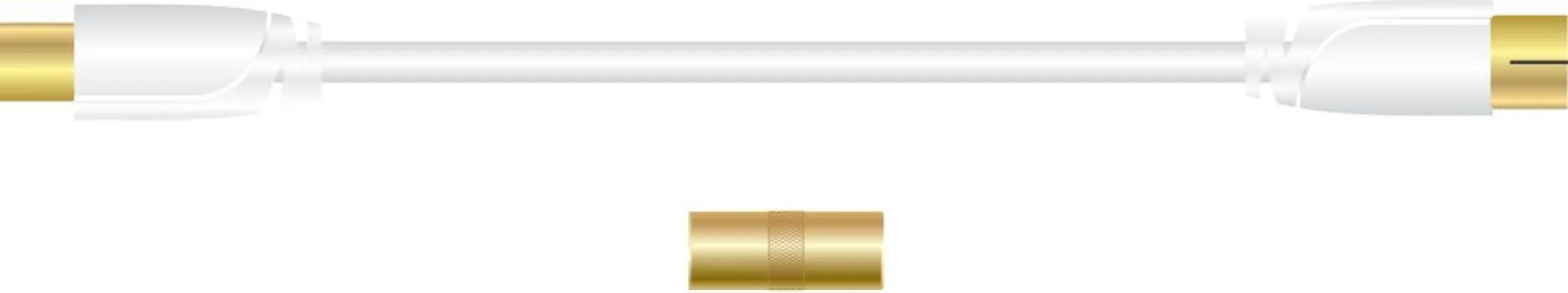 Sinox 70dB antennekabel. 1m. Hvit