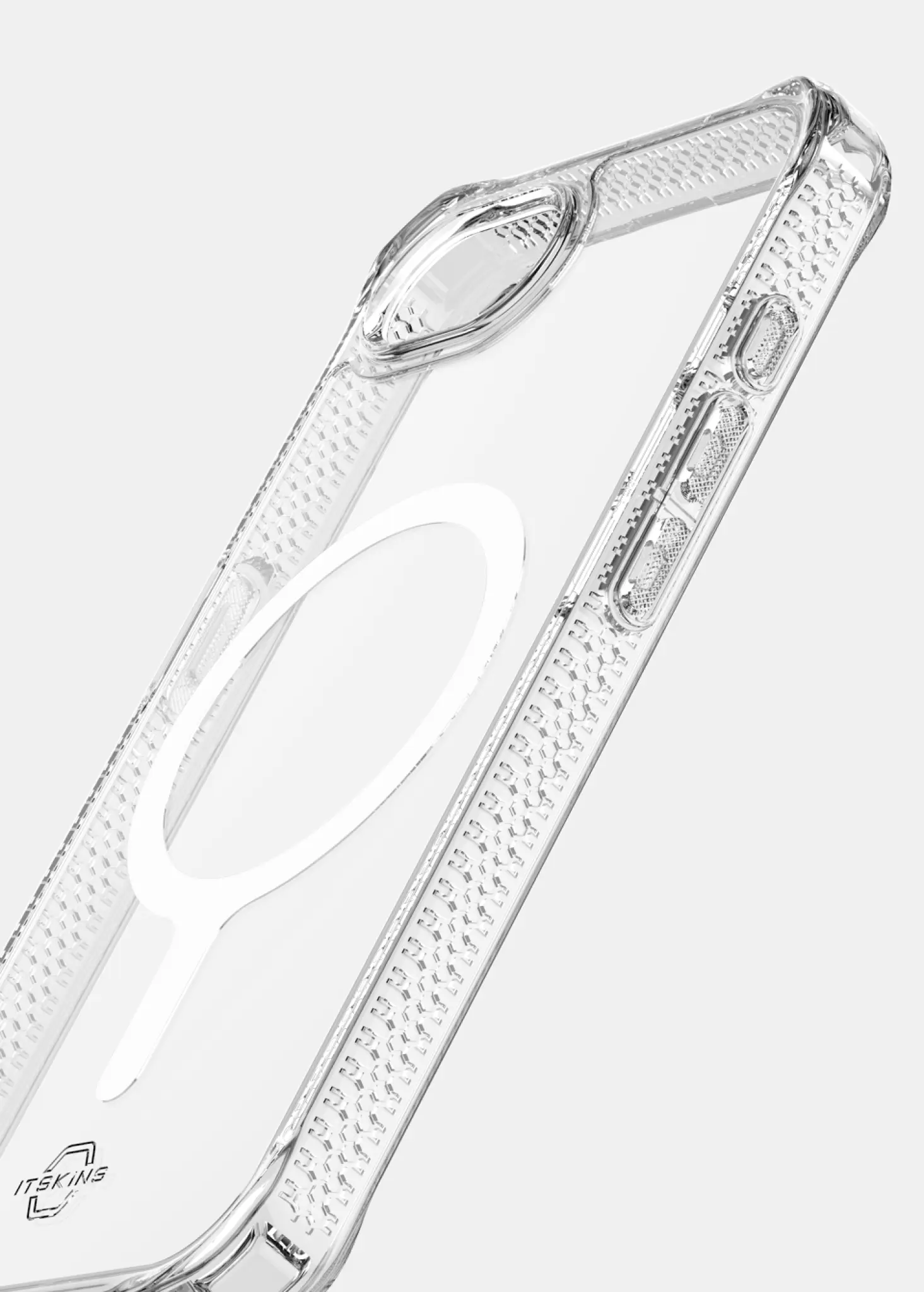 ITSKINS HYBRID MAGSAFE CLEAR-deksel for iPhone 16e®. Gjennomsiktig