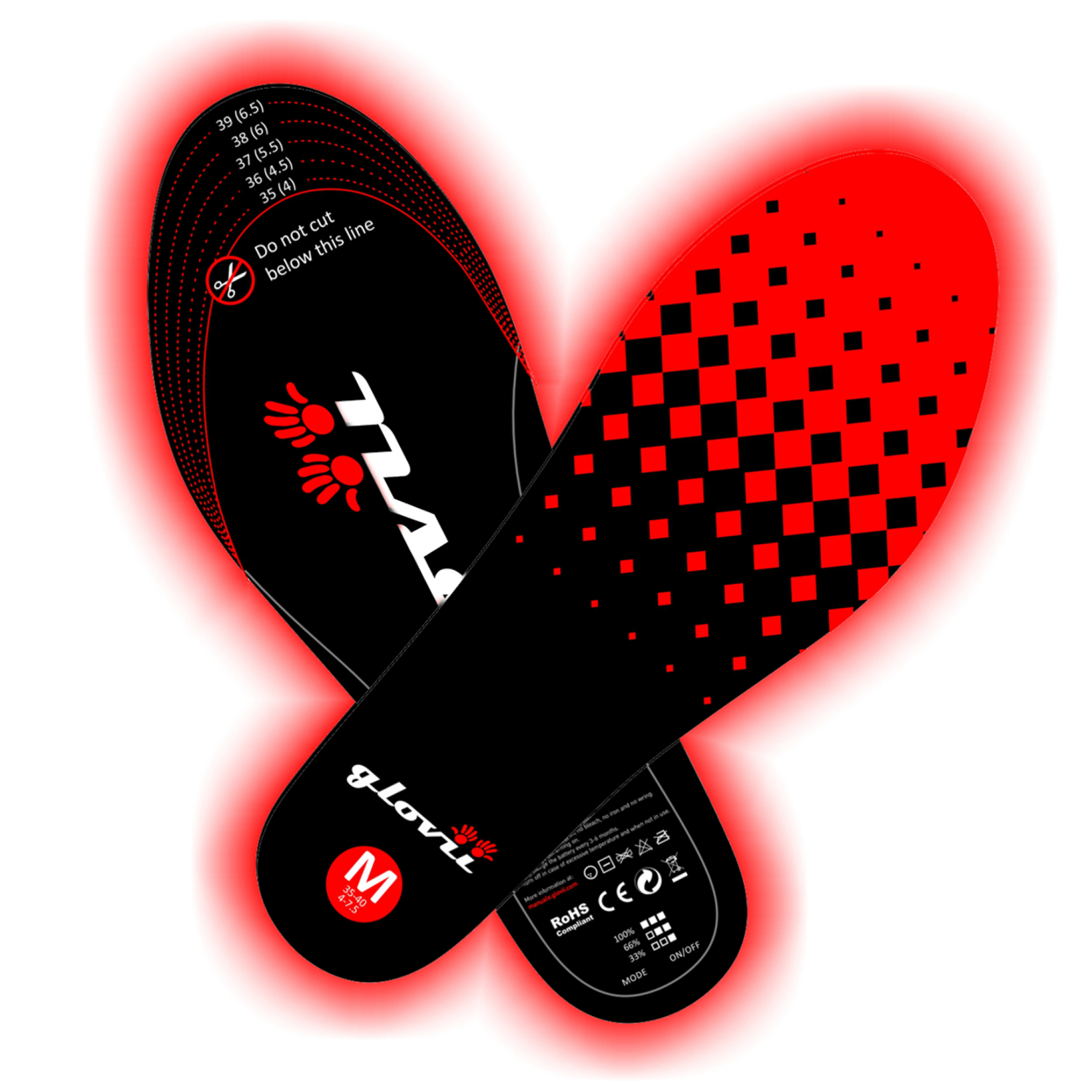 Glovii Heated Insoles with Remote L Glovii Heated Insoles with Remote L