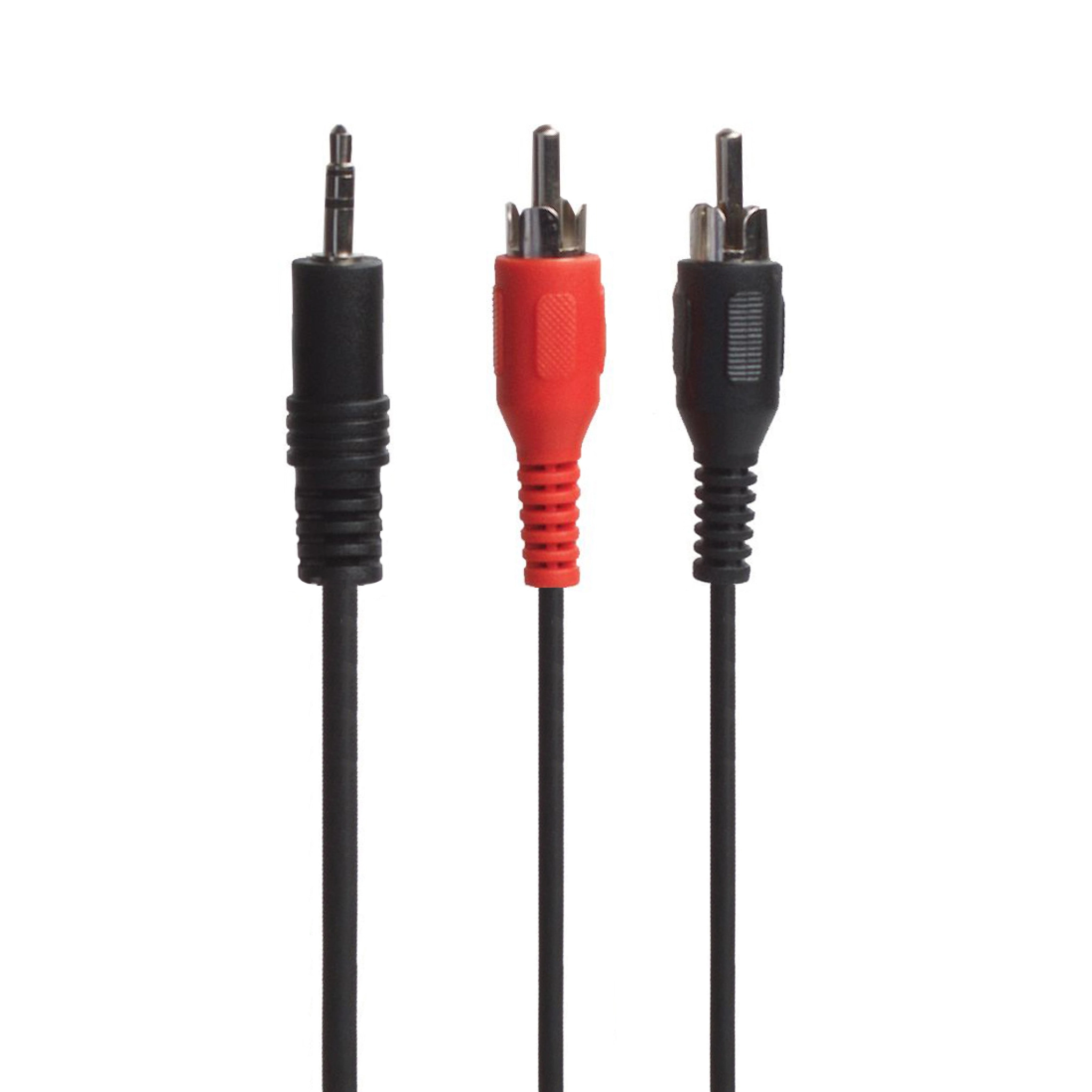 Connectech 3,5 mm minijack til phonokabel. 10m. Svart