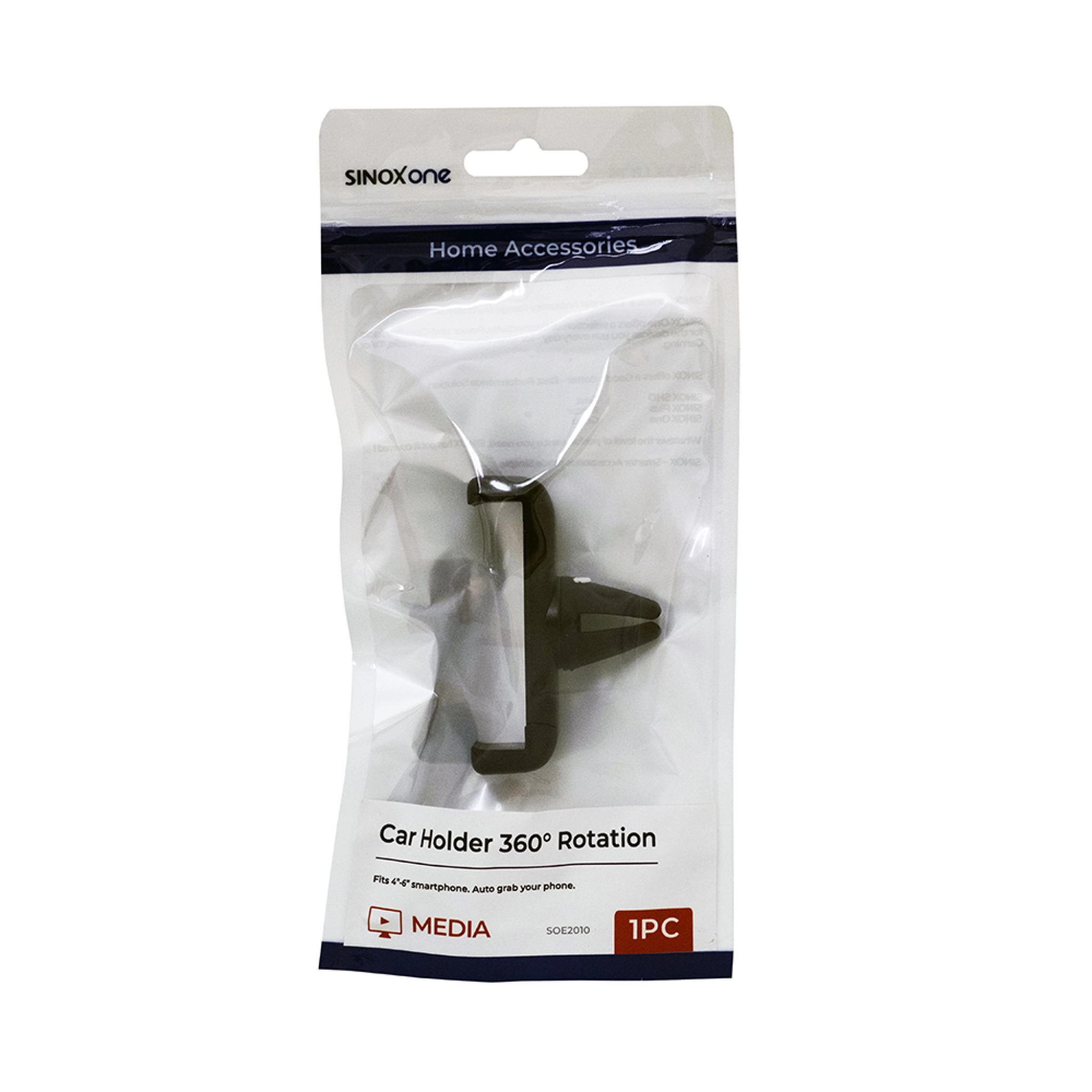 Sinox One Universal Smart Phone holder for cars air vent. Black