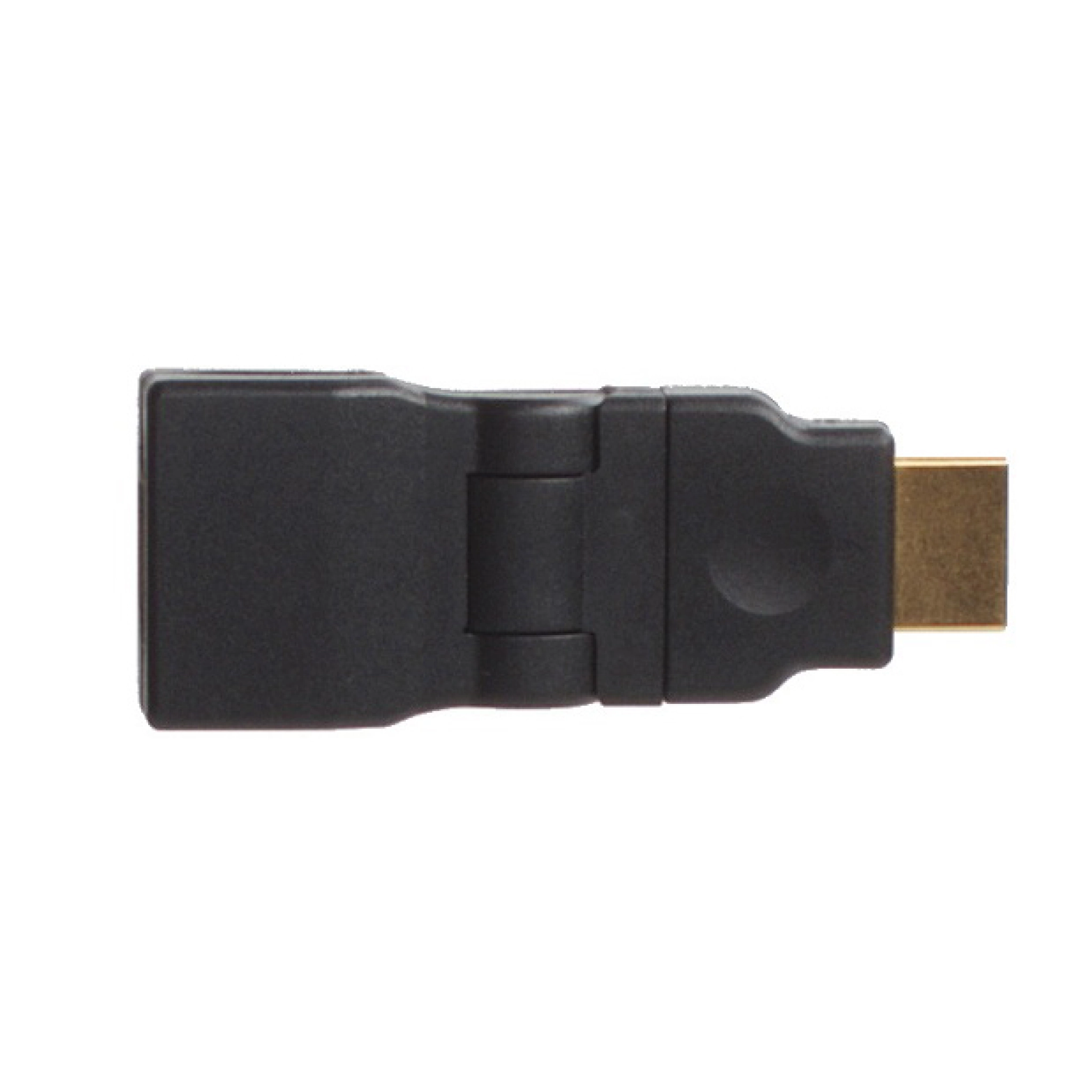 Connectech HDMI™ svingbar adapter 360°. Svart