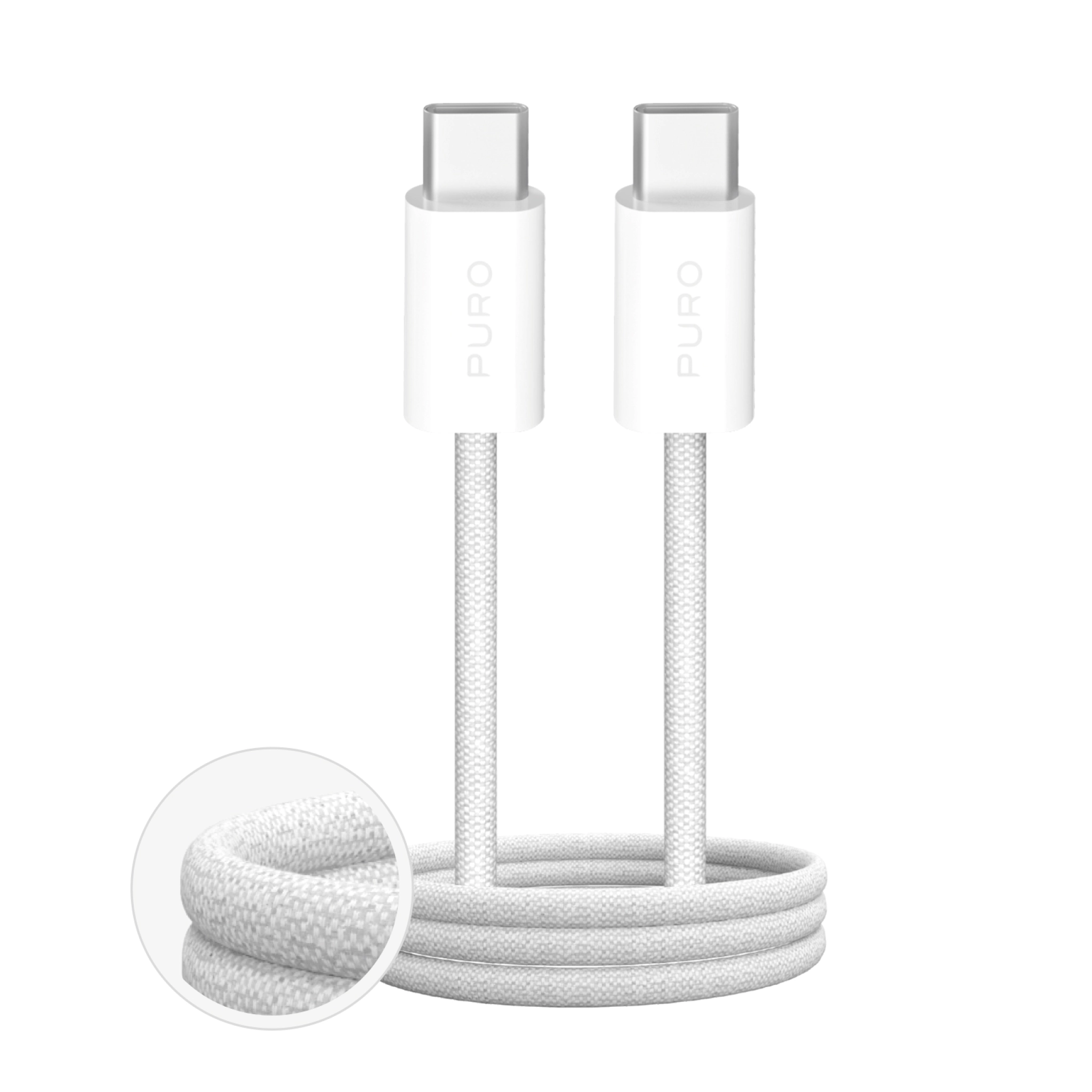 PURO Fabric-kabel "FABRIK" fra USB-C til USB-C