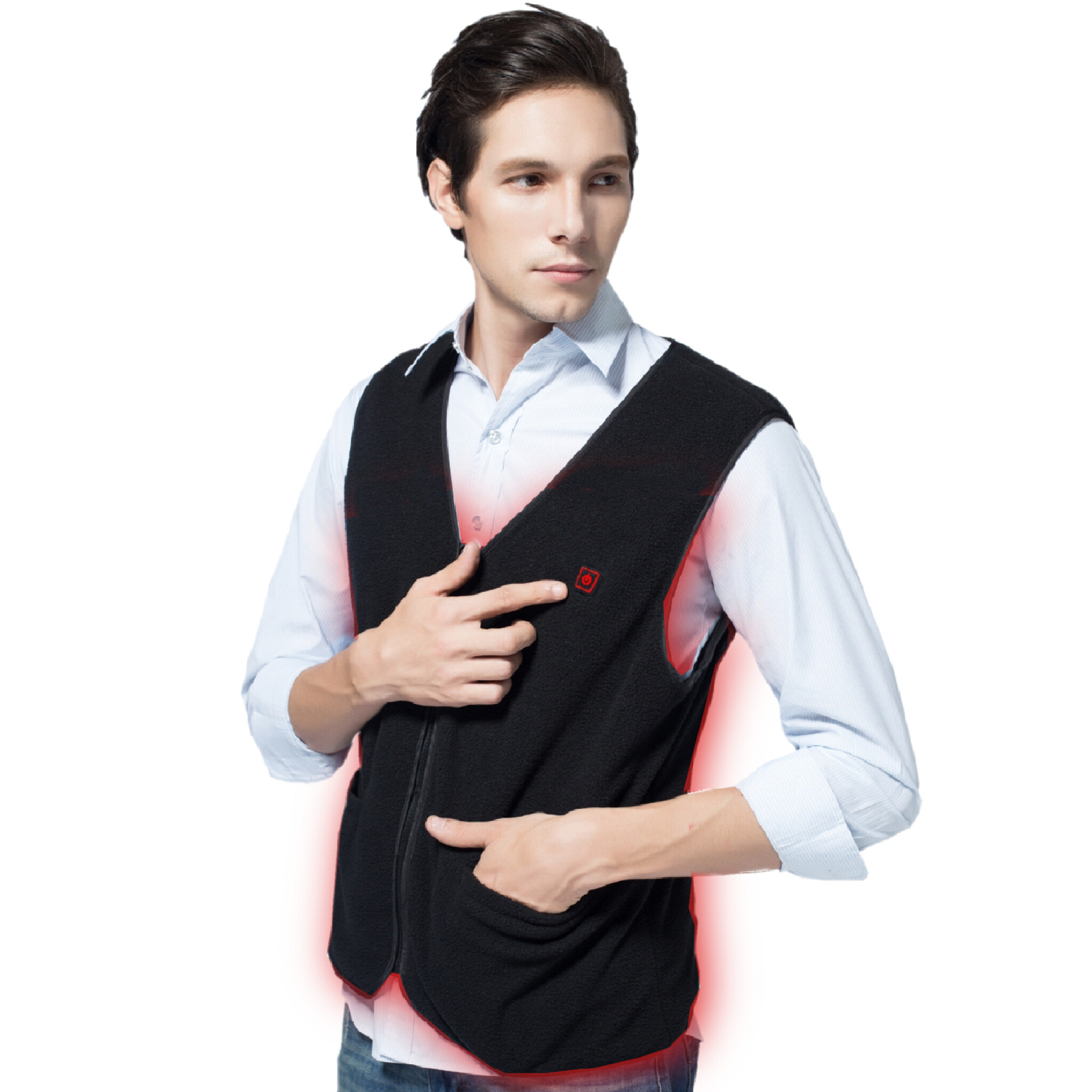 Glovii Heated Fleece Vest XL. Black