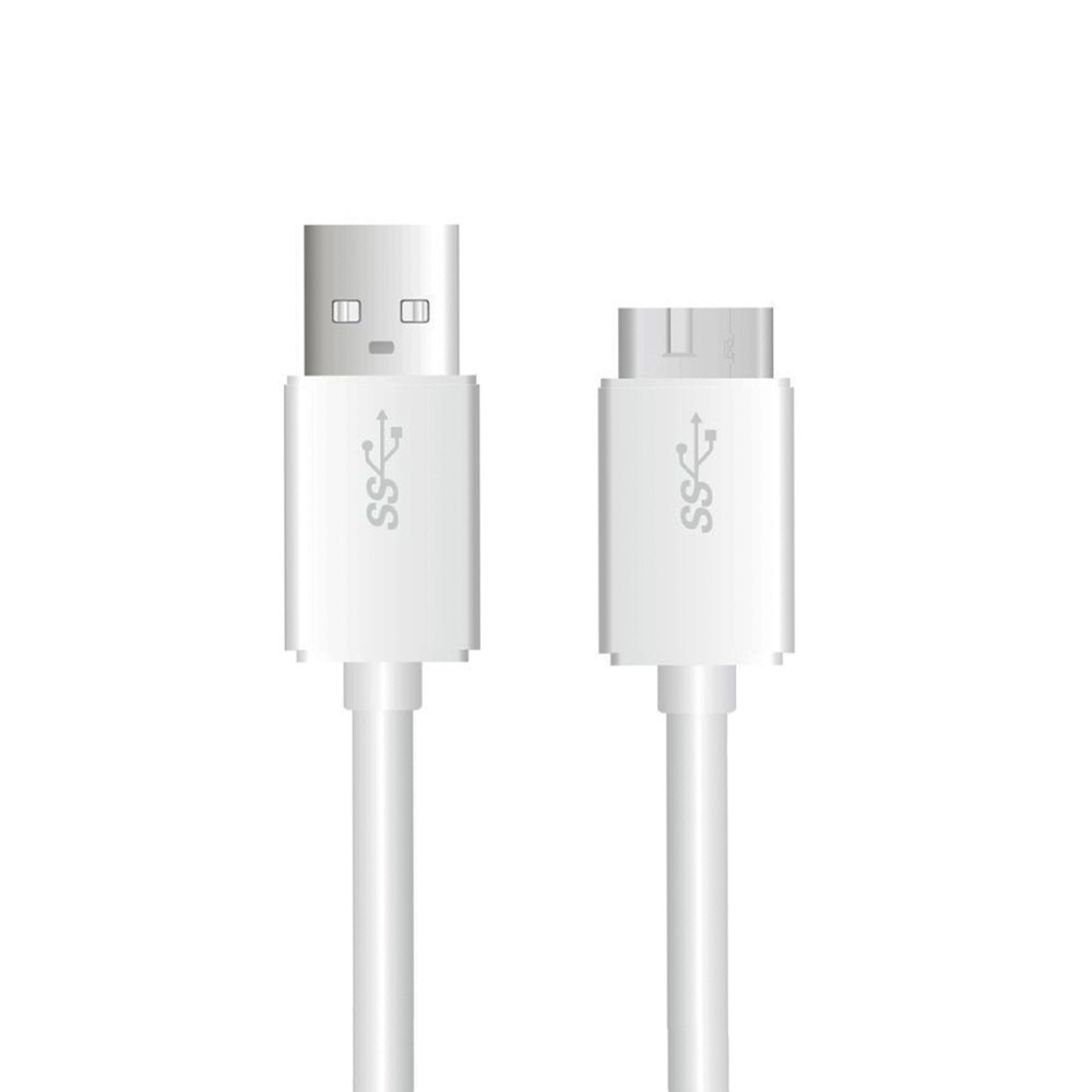 Sinox USB A 3.0 til Micro USB 3.0. 1m. Hvit