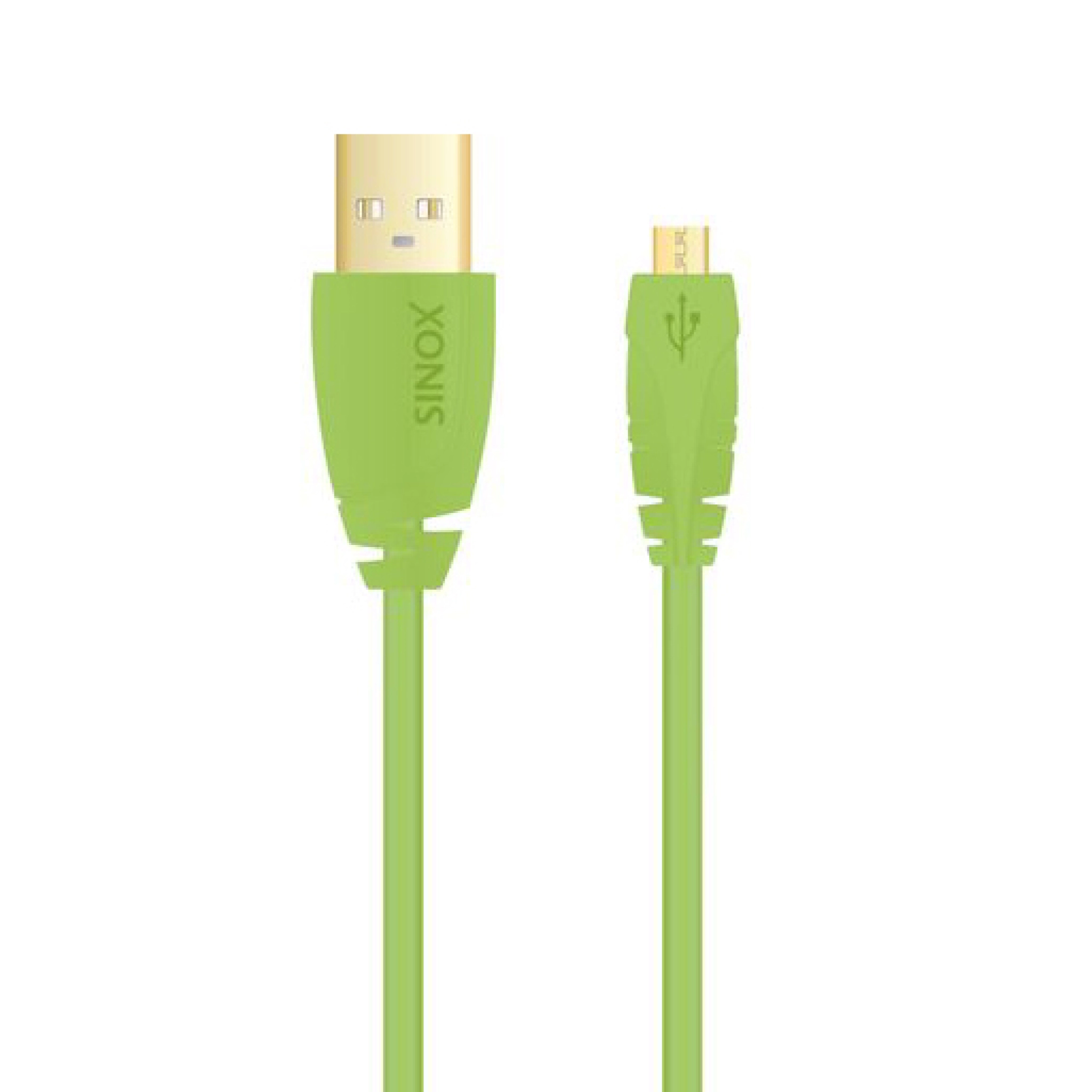 Sinox Micro USB-kabel. 0,75m. Grønn