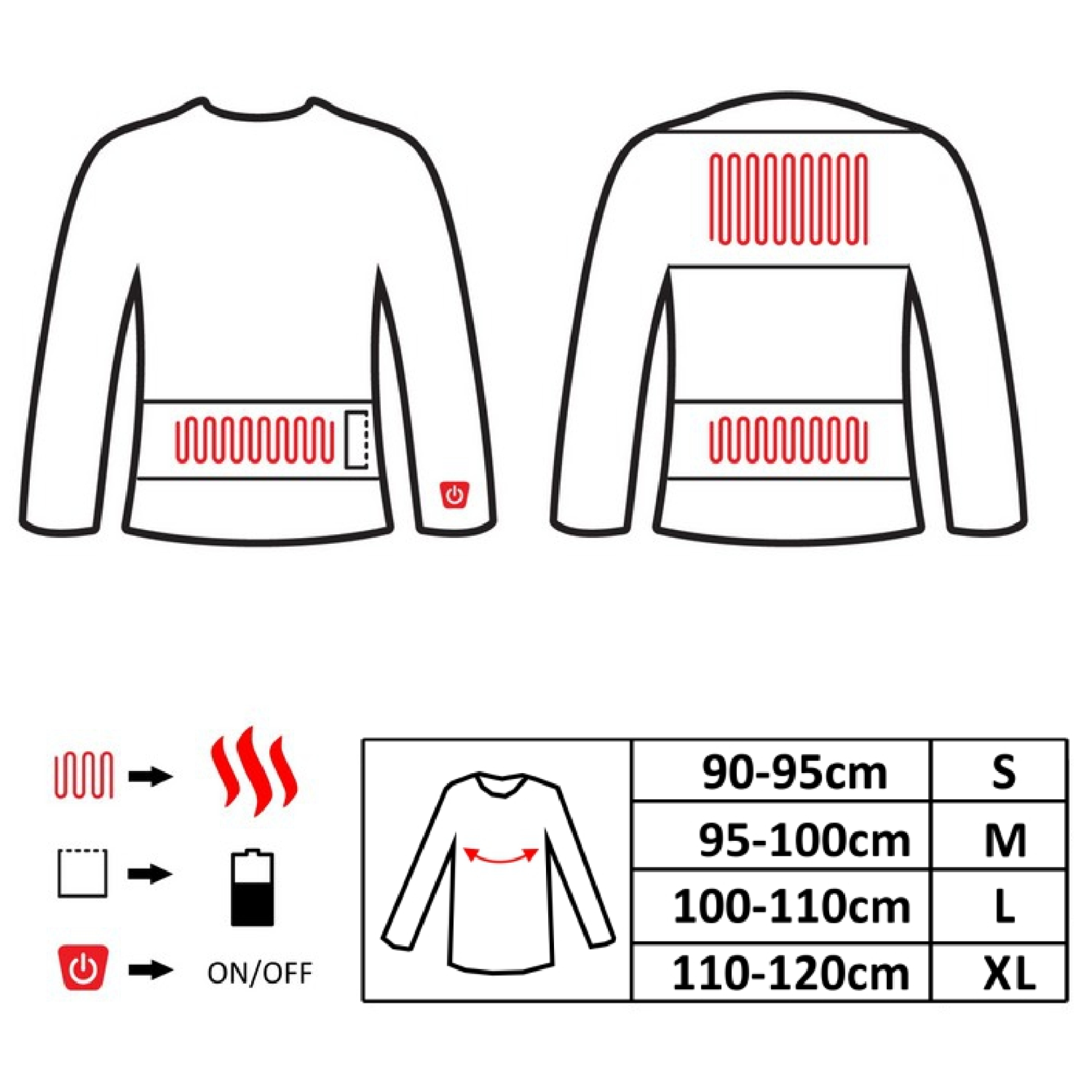 Glovii Heated Sweatshirt S. Black Glovii Heated Sweatshirt S. Black