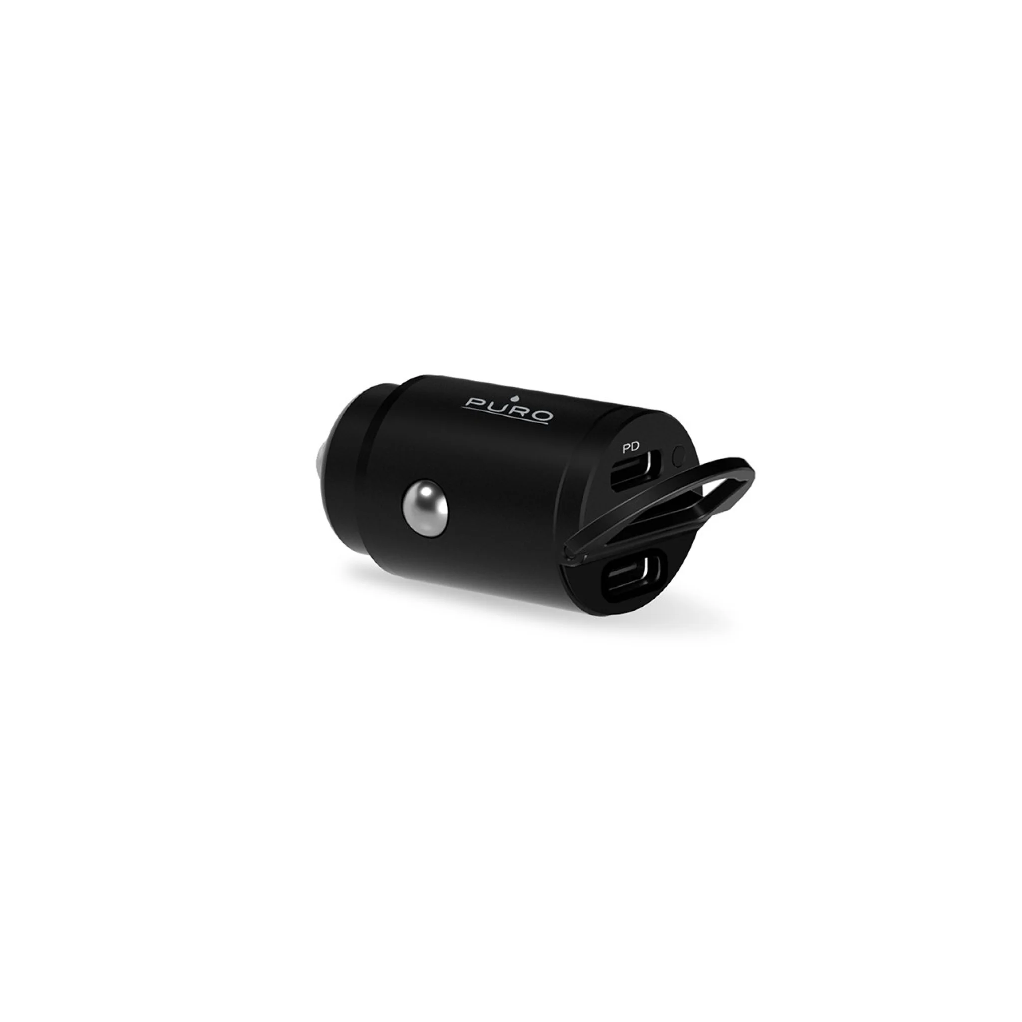 PURO Mini Car Charger "Bullet" 2 Port USB-C hurtiglading og strømforsyning 30W