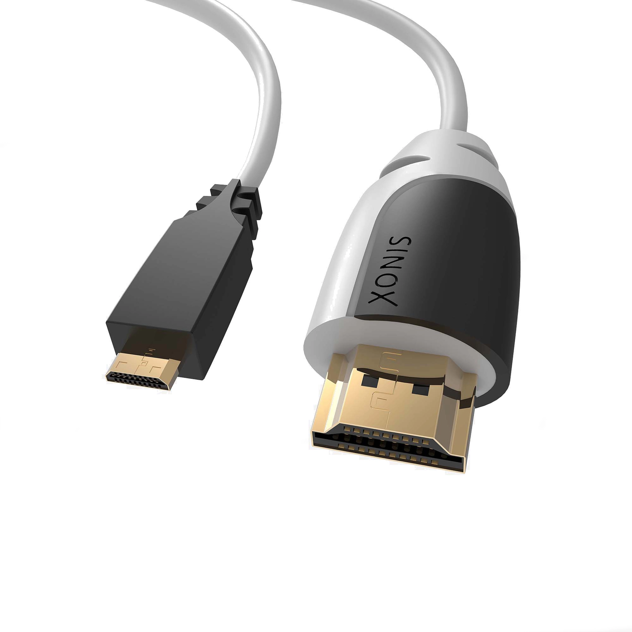 Sinox høyhastighets Micro HDMI™-kabel. 2m. Grå/svart