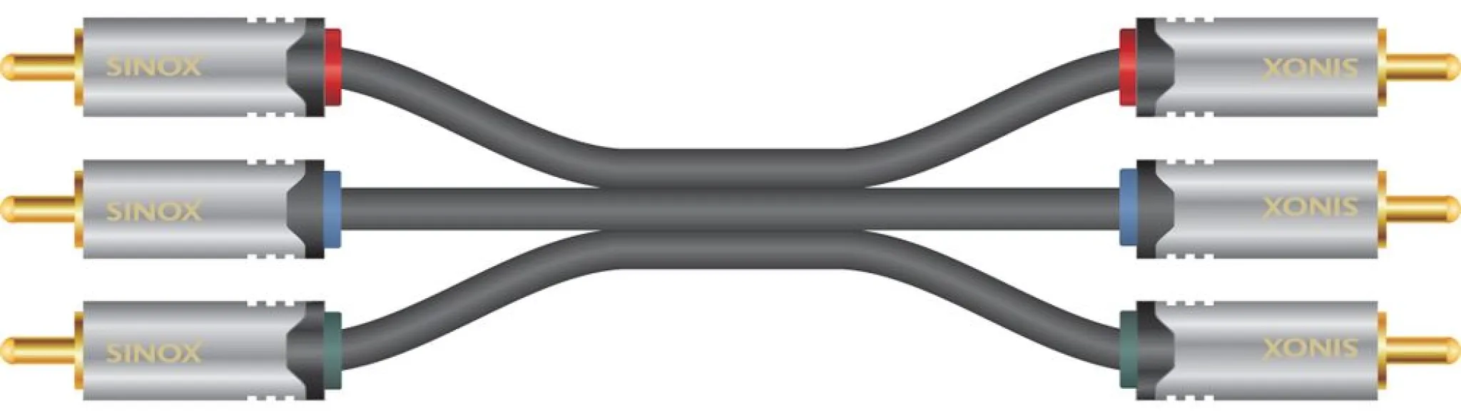 Sinox SHD komposittkabel. 1.5m. Grå/Svart