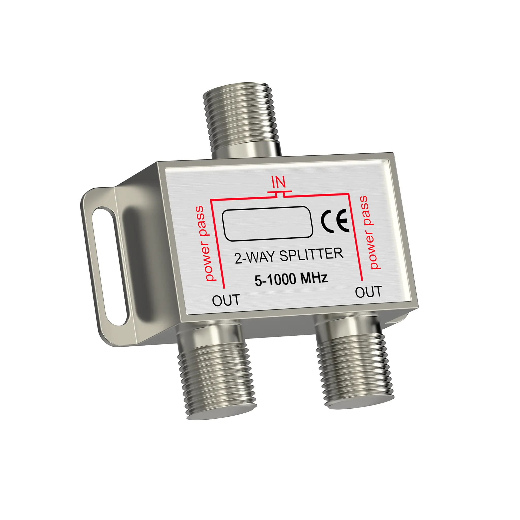 Sinox antennesplitter med F-kontakt. 3 F-kontakter inkludert