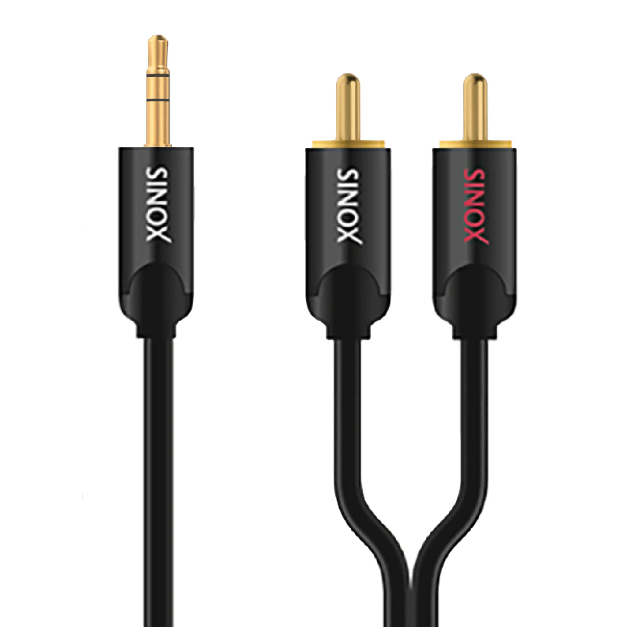 Sinox SHD Mini Jack to Phono Cable. 0.75m. Black