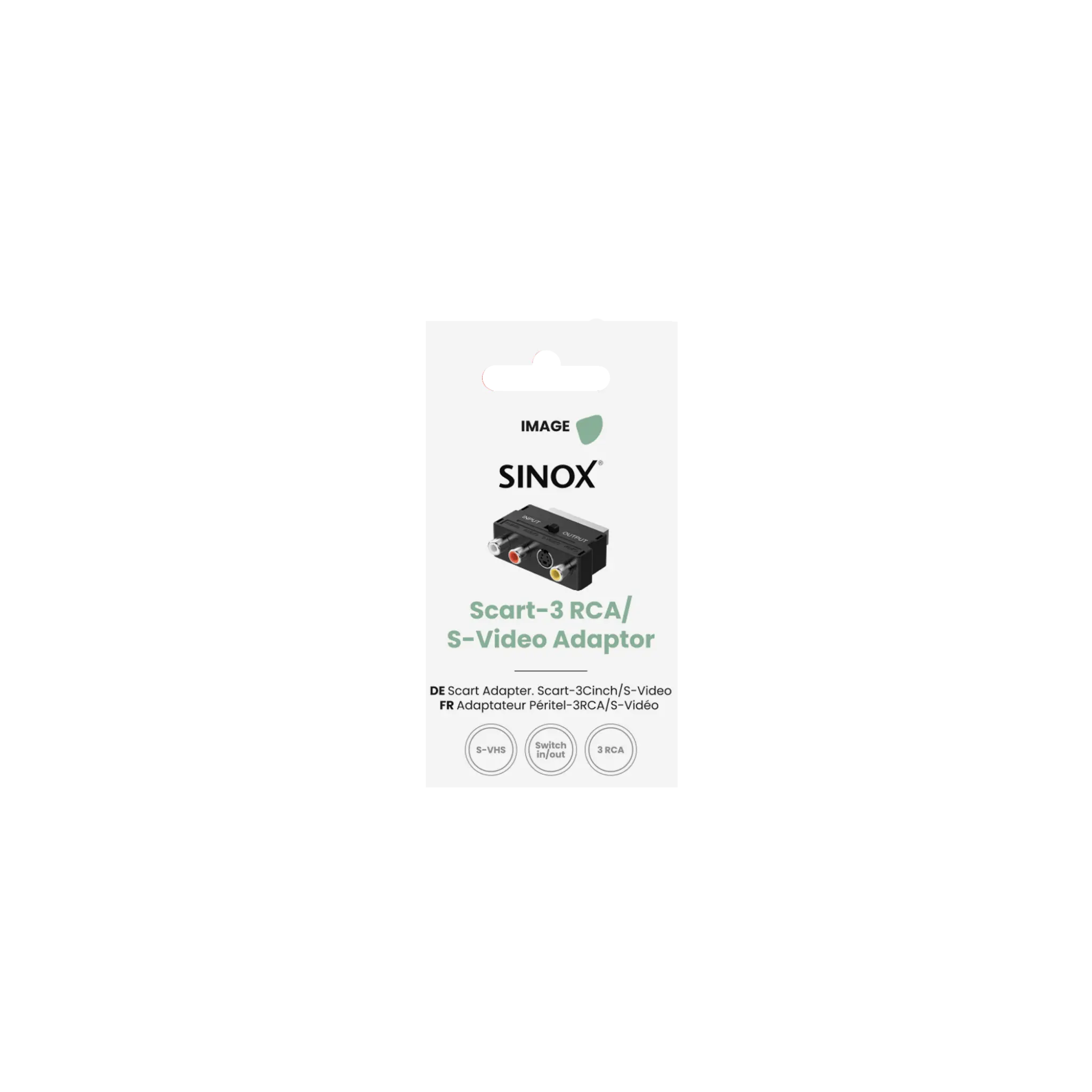 Sinox Scart-adapter med bryter. Svart