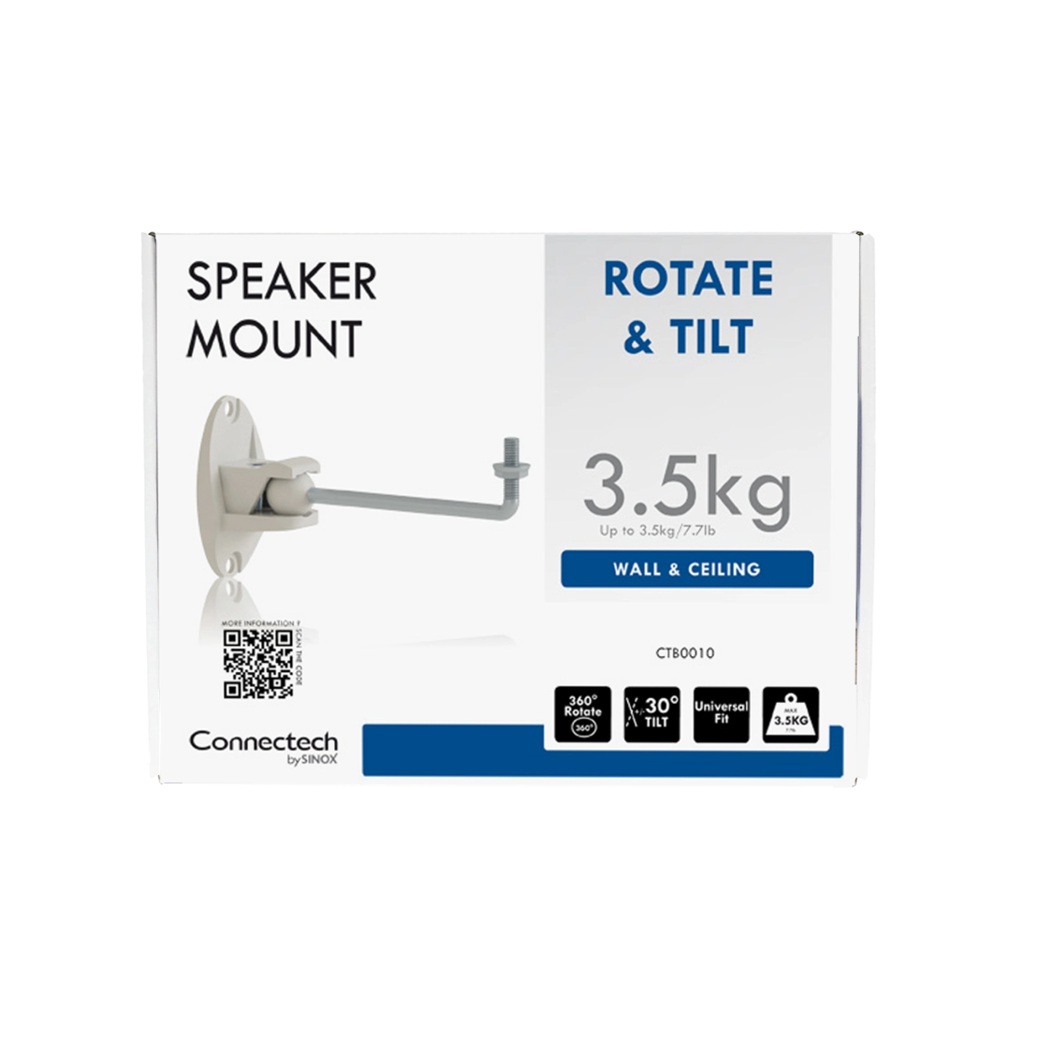 Connectech SONOS® PLAY1 Speaker Mount. White