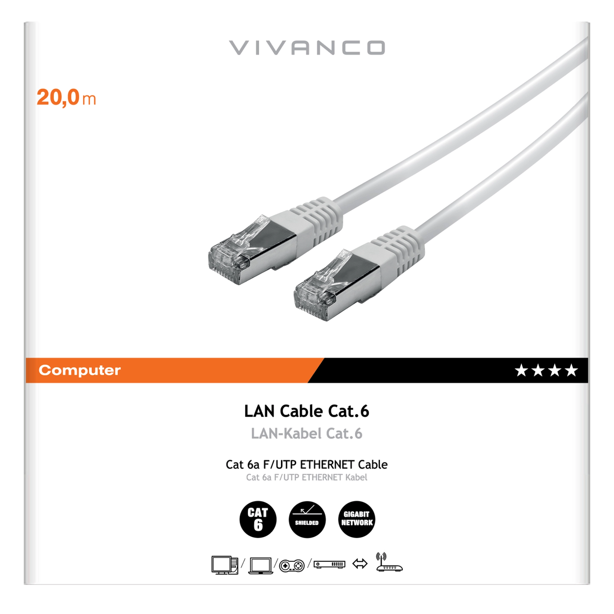 Vivanco Cat 6 nettverkskabel