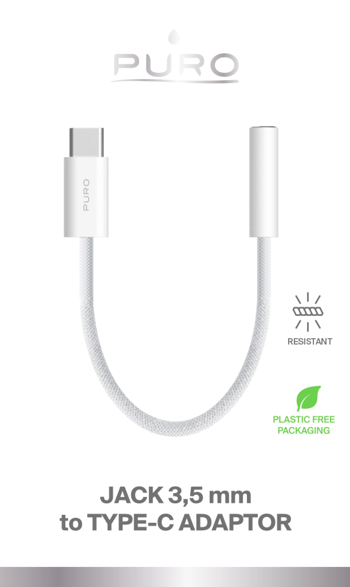 PURO USB-C-adapter for hodetelefonkontakt 3,5 mm, 15 cm