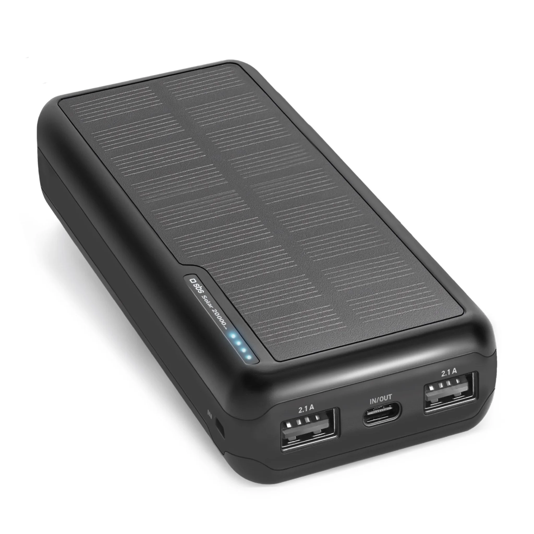 SBS Solar Power Bank. 20,000 mAh. Black