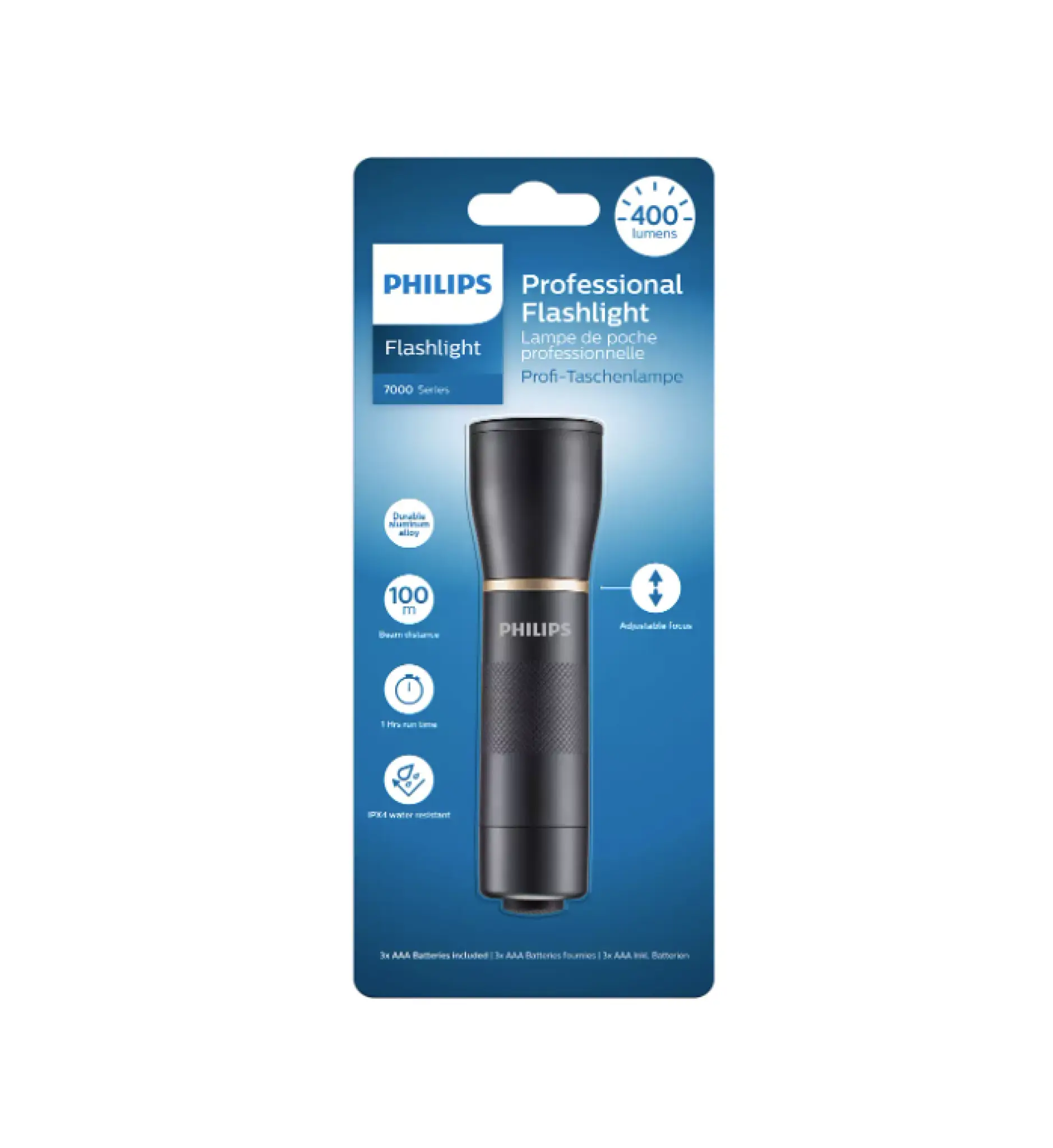 Philips Pro LED-lommelykt. Svart