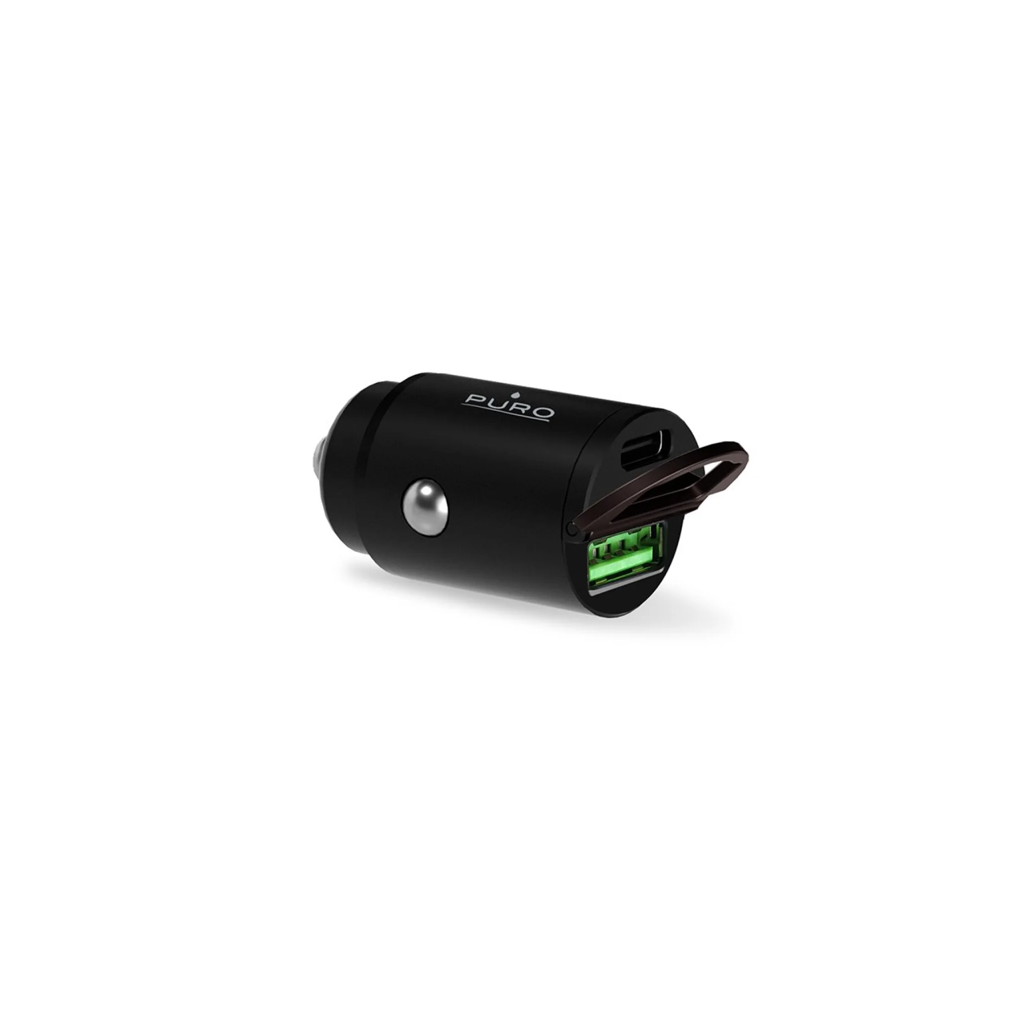 PURO Mini Car Charger "Bullet" USB-C og USB-A hurtiglading og strømforsyning 30W