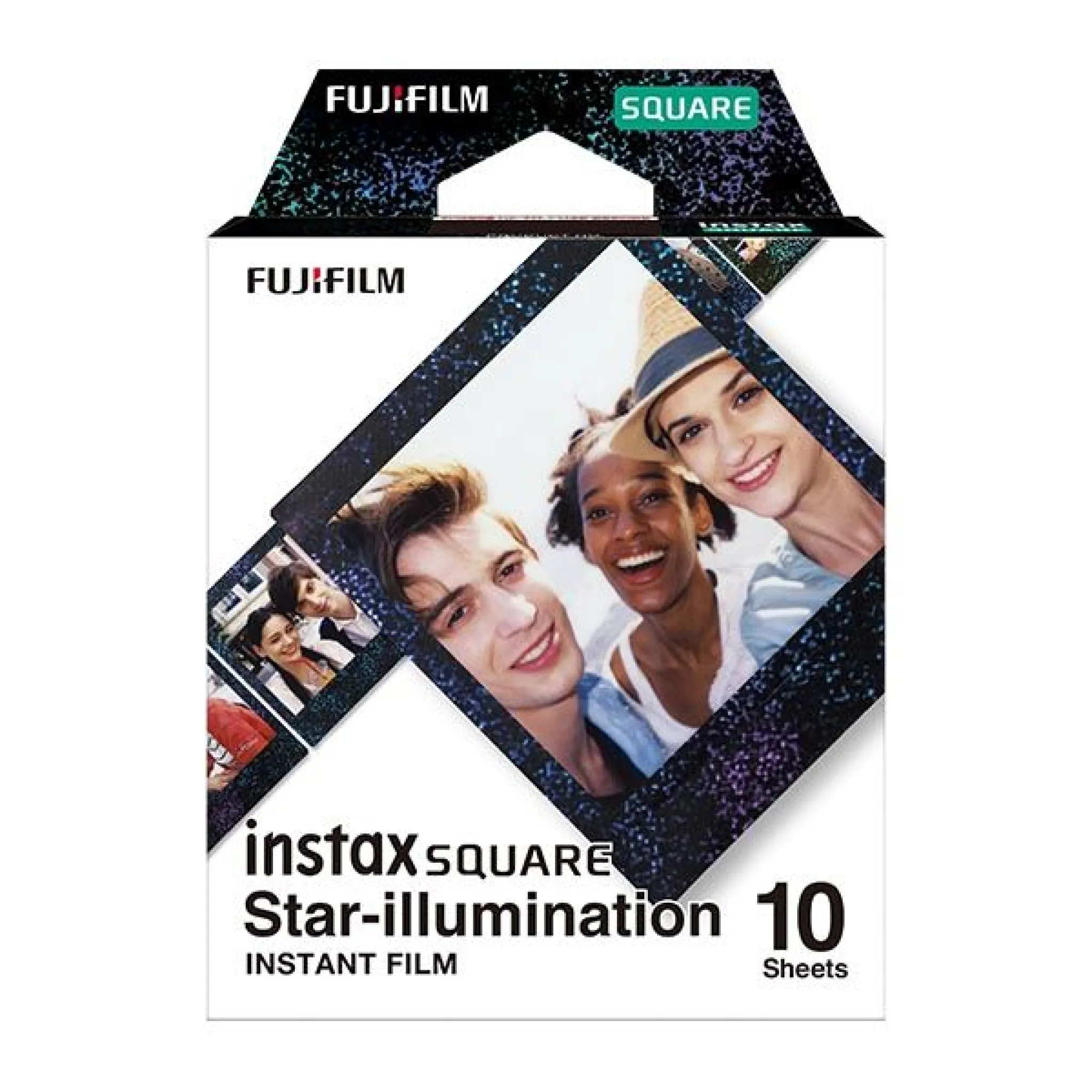 INSTAX Square Film. 10 Shots. Black with Stars