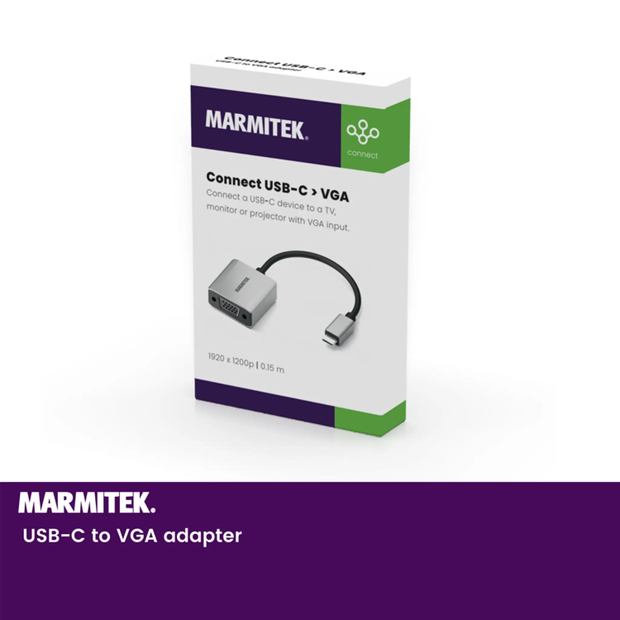 Marmitek USB-C to VGA adapter. 0.15m