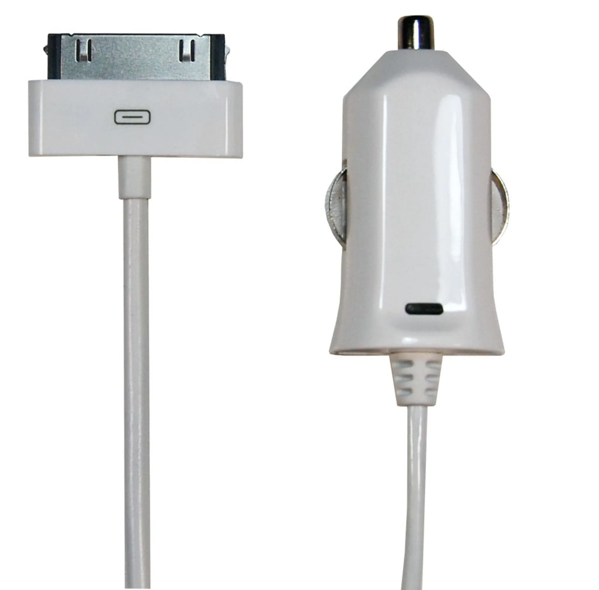 Sinox 12 V billader med 30-pinners + MFI-brikke 2,1 A. 1m. Hvit