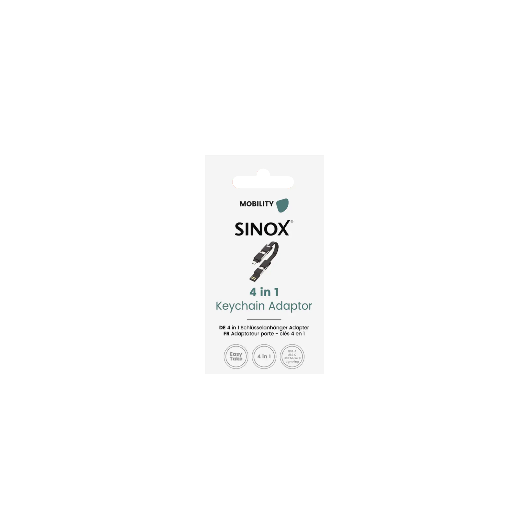 Sinox USB A+USB C-USB C+Micro+Lightning, svart