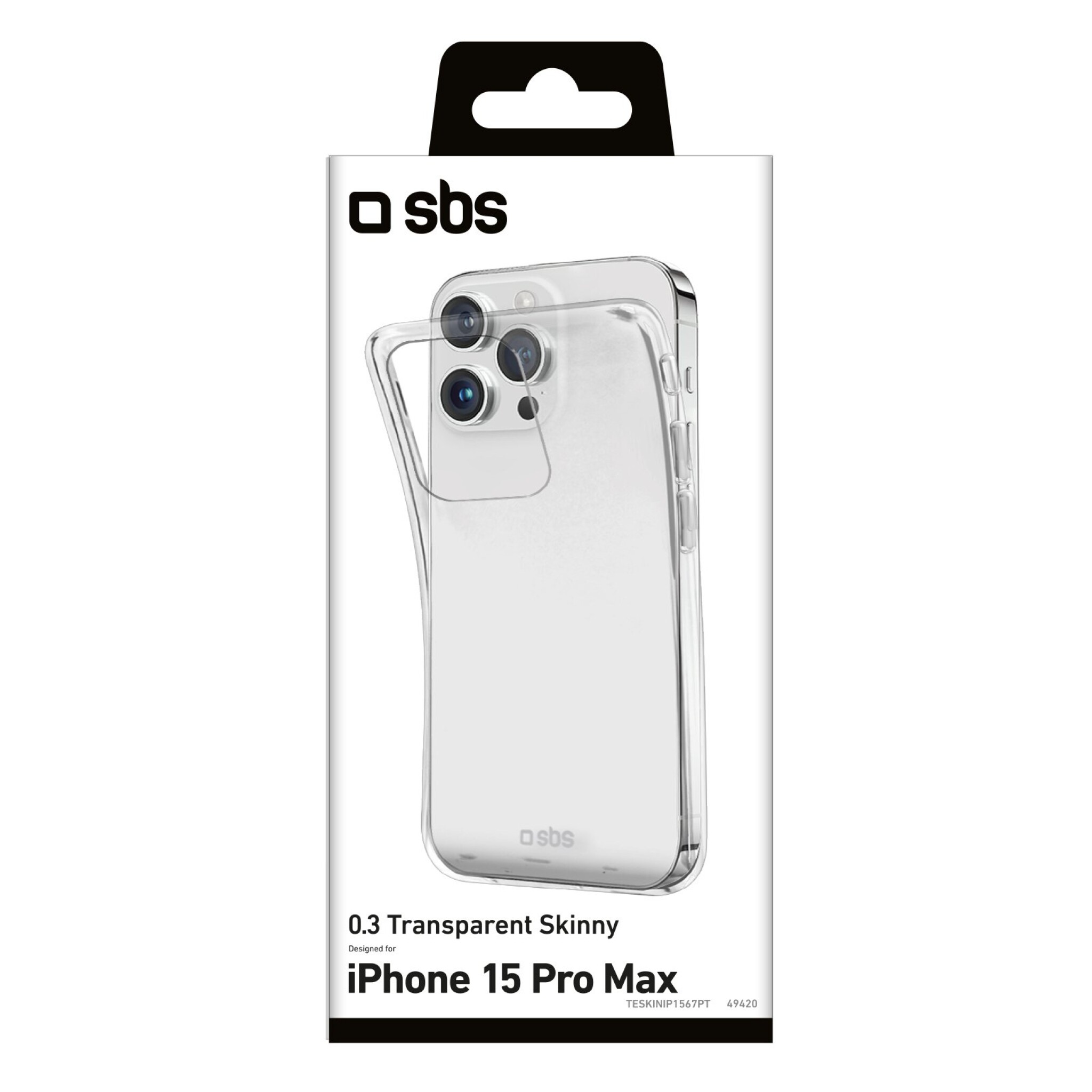 SBS Skinny Cover for iPhone 15 Pro Max®. Transparent