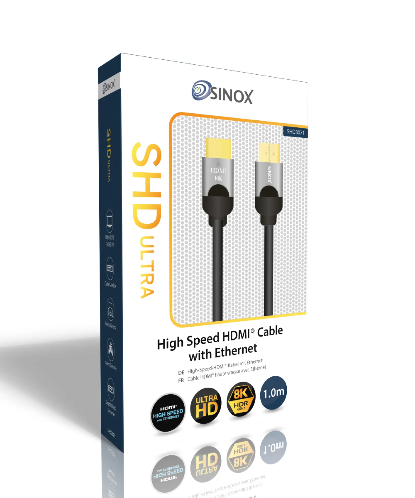 Sinox SHD HDMI™ Cable 8K60Hz+E. 1m. Black