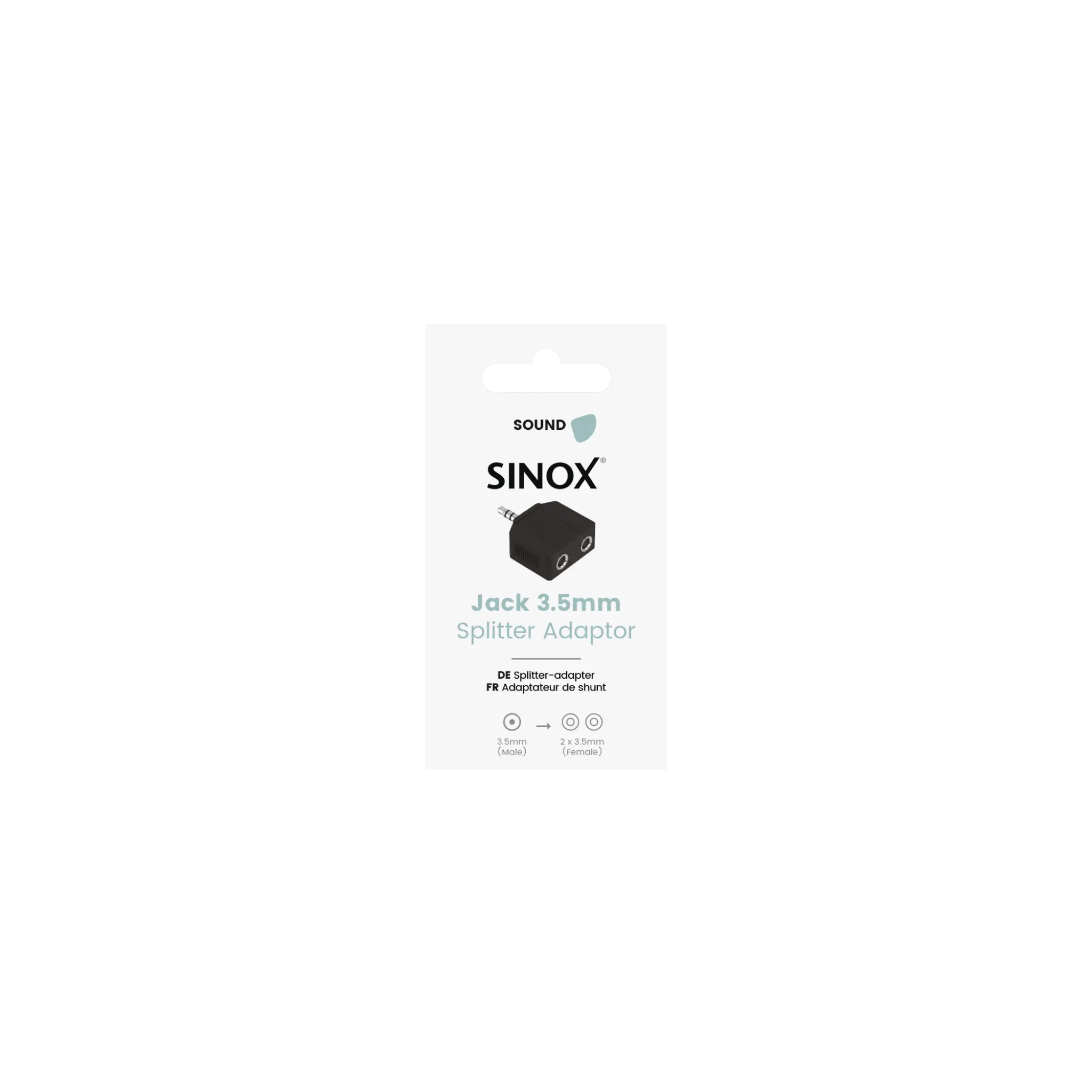 Sinox Splitter for minijack-hodetelefoner. Svart