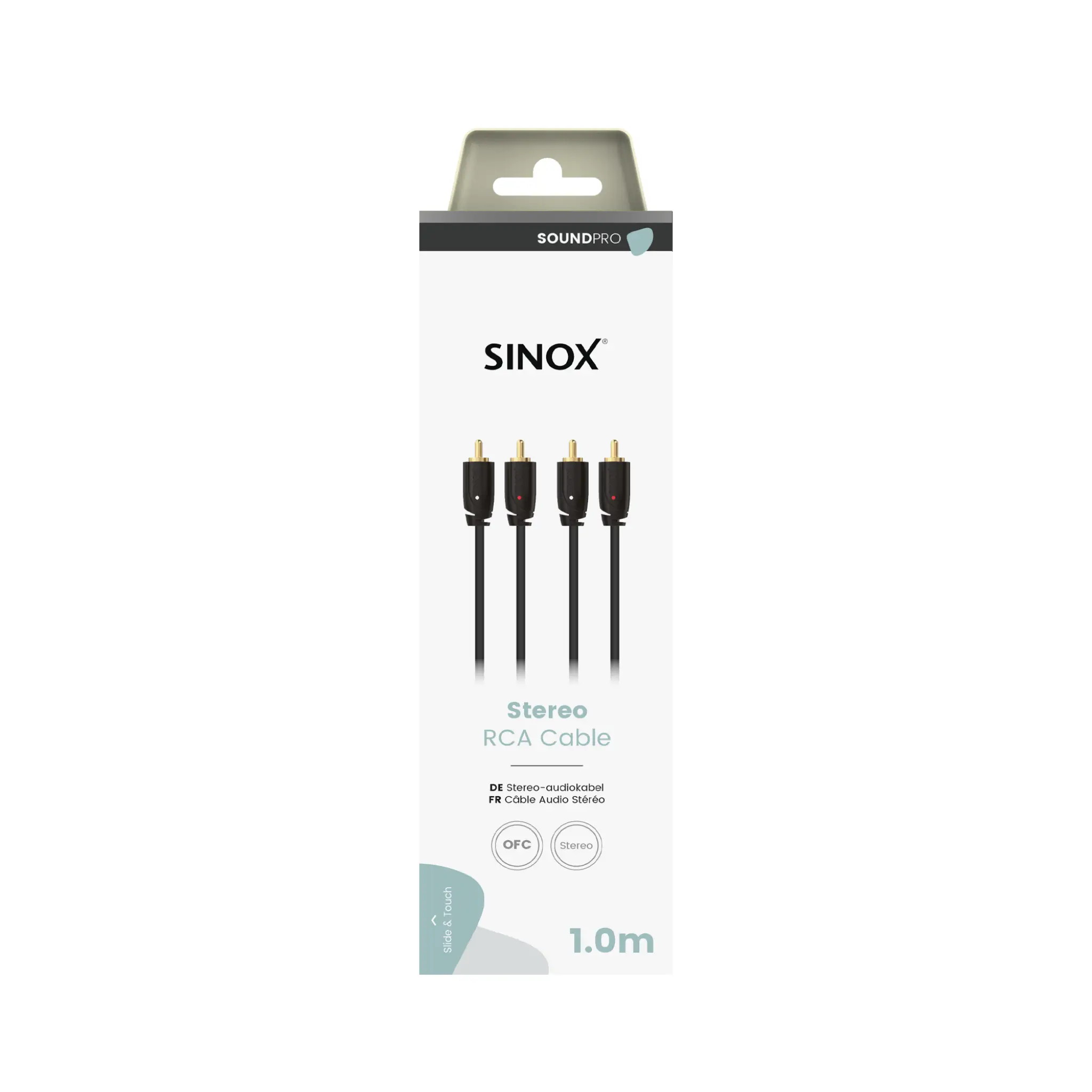 Sinox PRO Phono Cable. 1m. Black