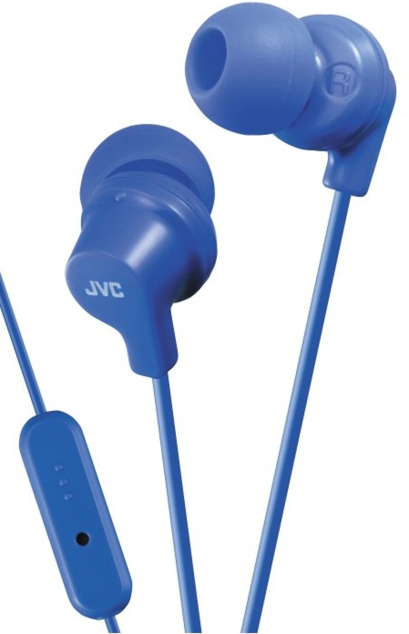 JVC In Ear-hodetelefoner med fjernkontroll og mikrofon. Blå
