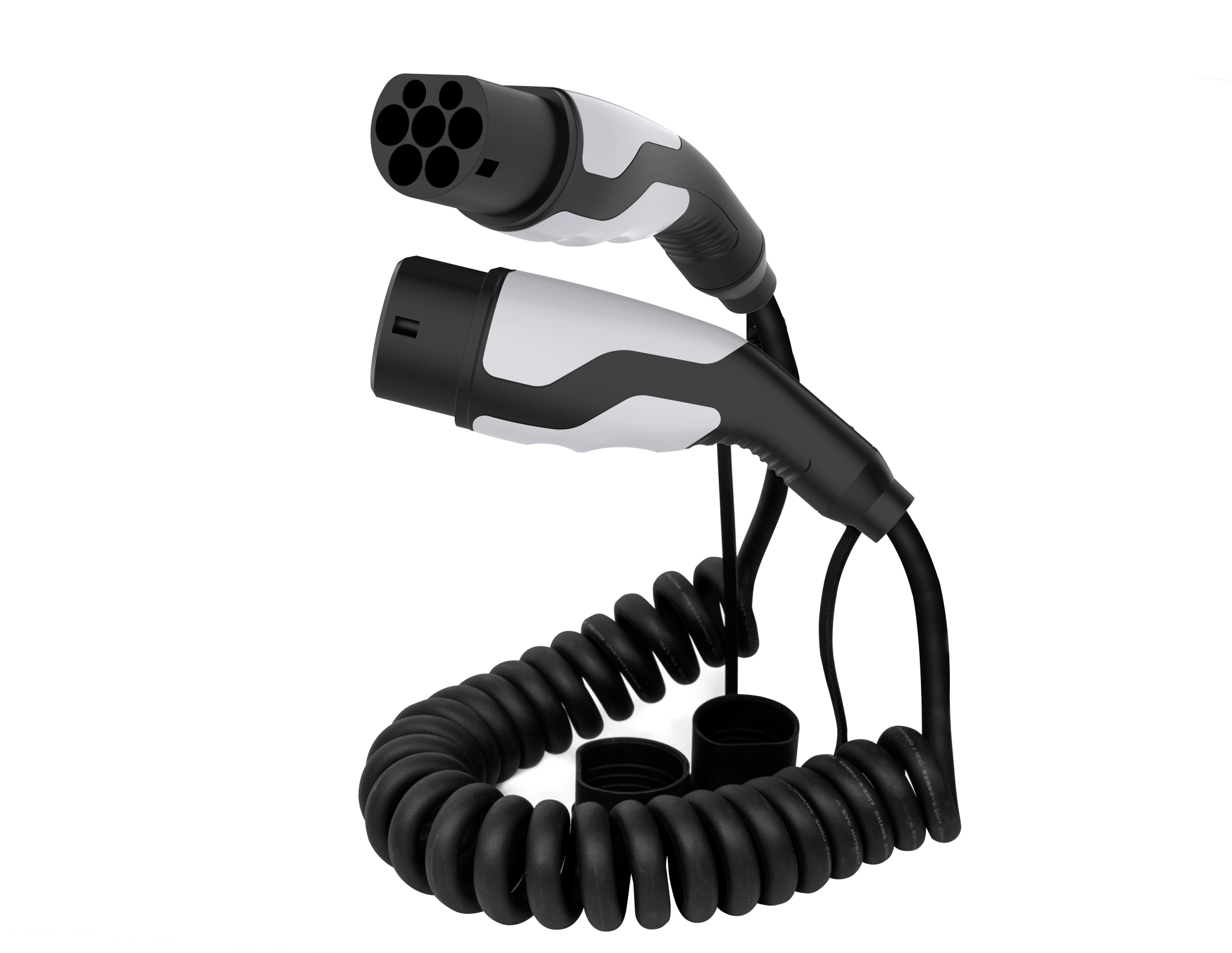 Sinox EV-ladespiralkabel Mode 3. 16A 3 faser. 5m. Svart