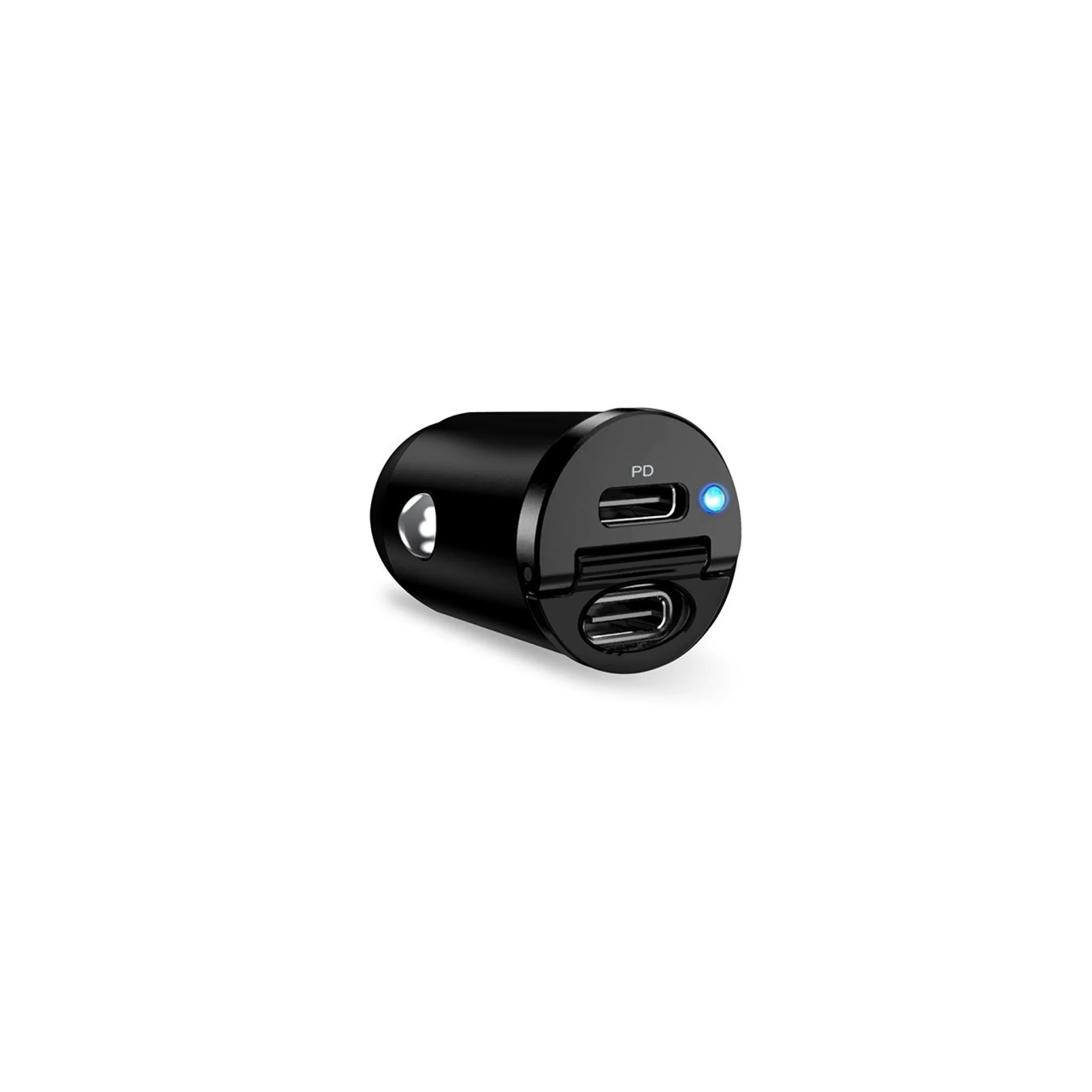 PURO Mini Car Charger "Bullet" 2 Port USB-C hurtiglading og strømforsyning 30W
