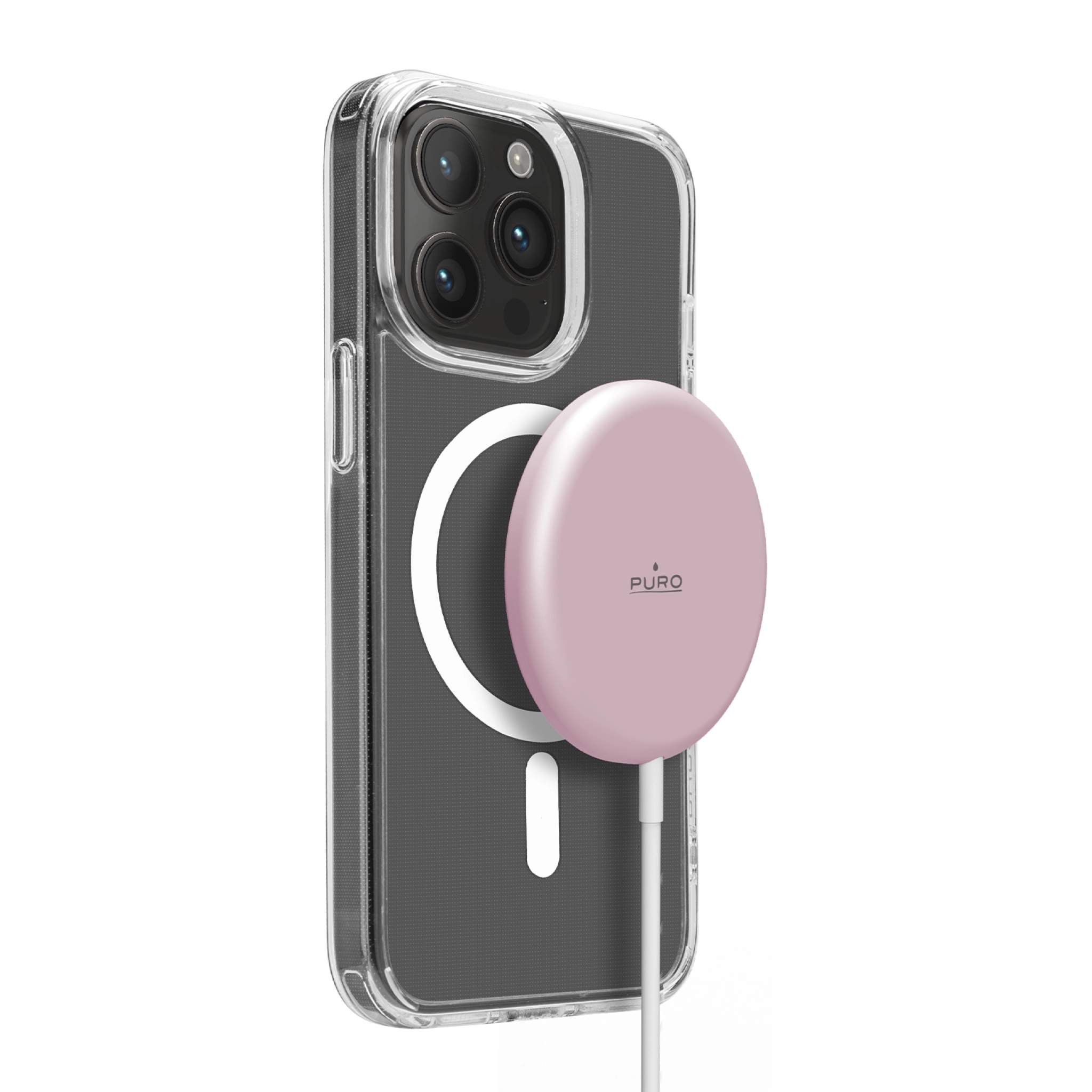 PURO magnetisk lader USB-C MagSafe. Rosa