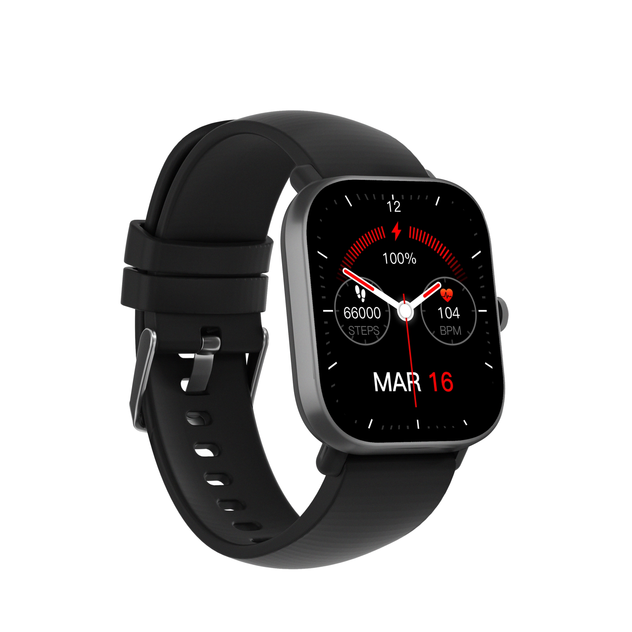 Sinox Lifestyle SQUARE Smartwatch. Svart