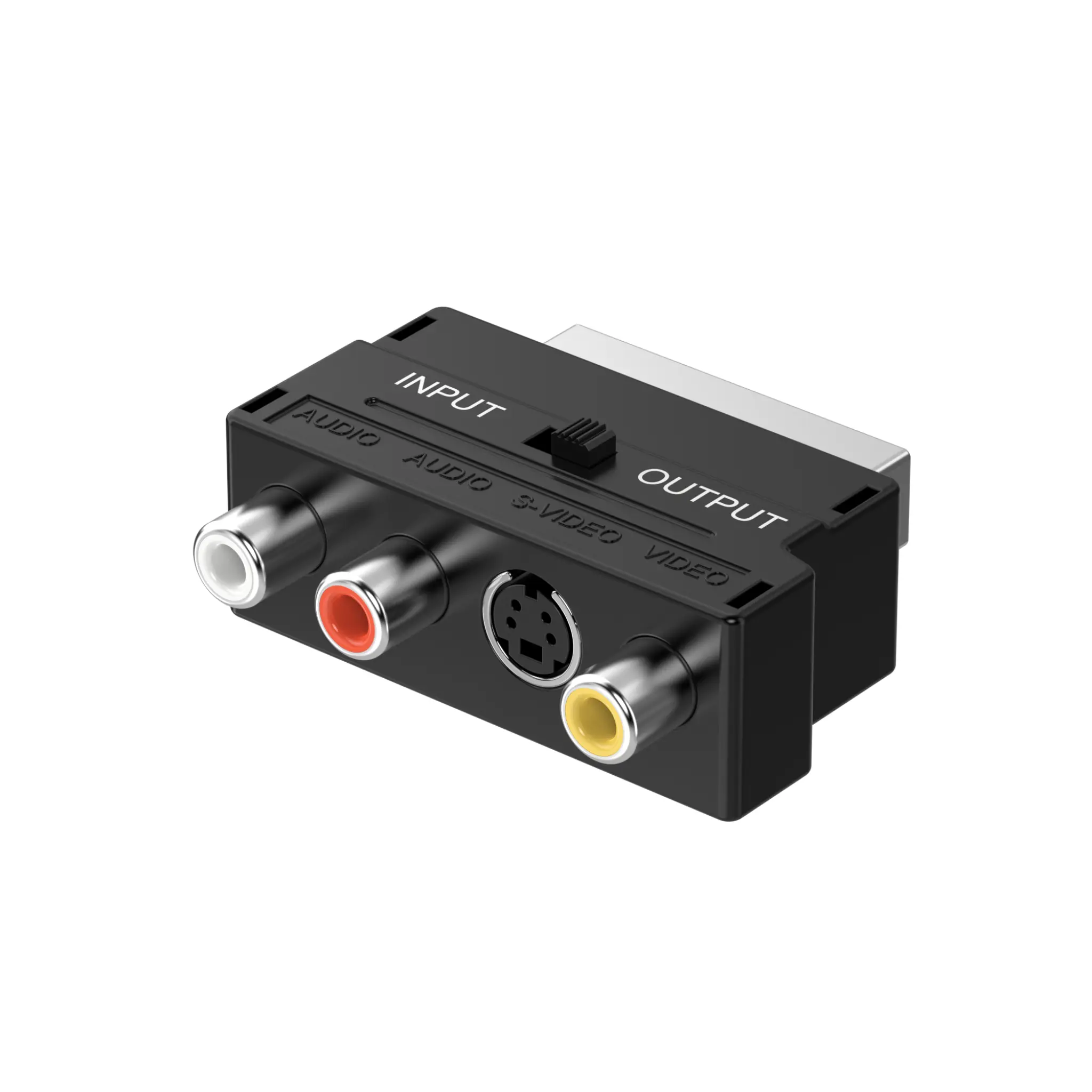 Sinox Scart-adapter med bryter. Svart