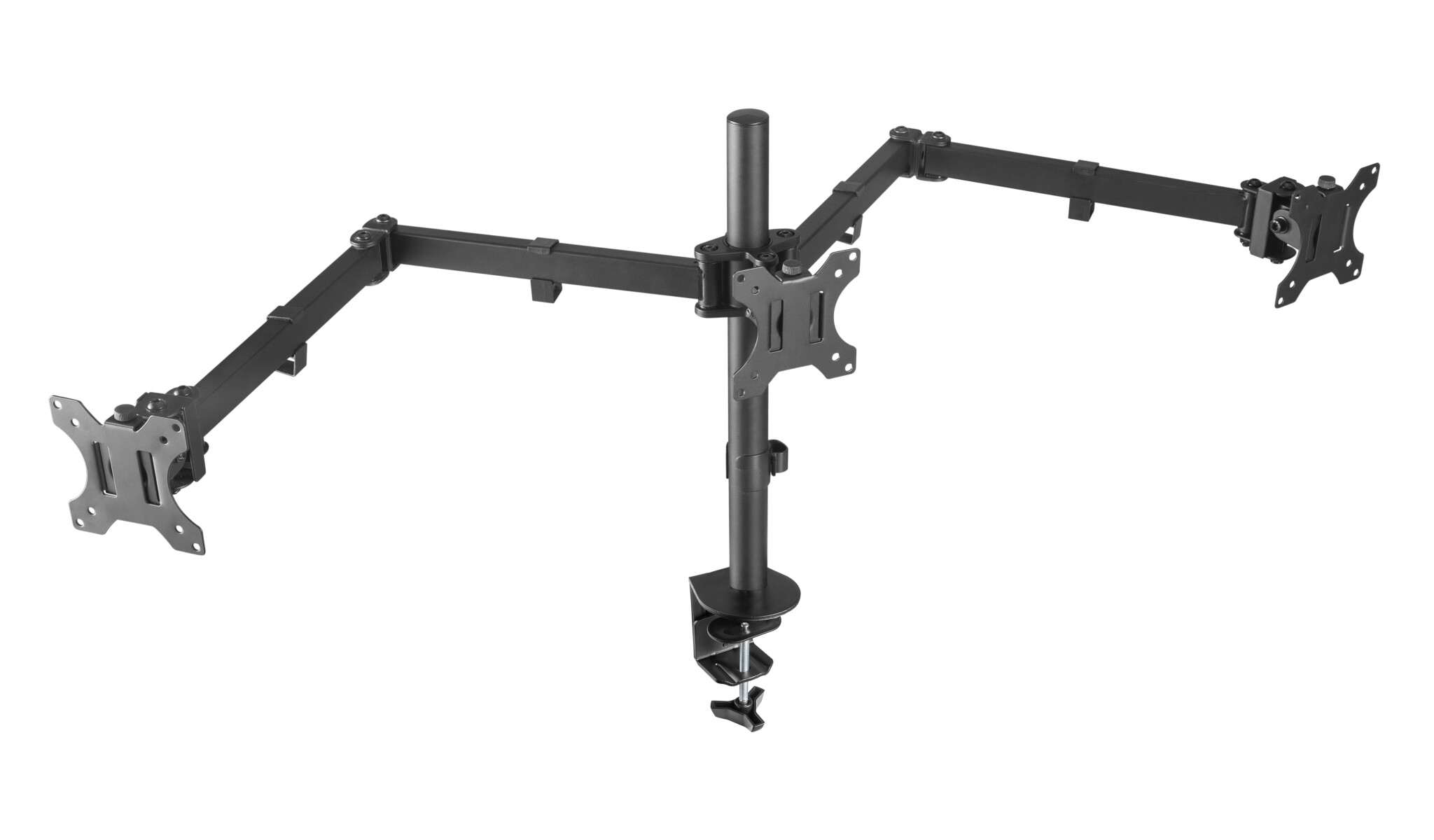 Sinox Office Tripple Monitor Desk Mount. Opp til 27". Svart