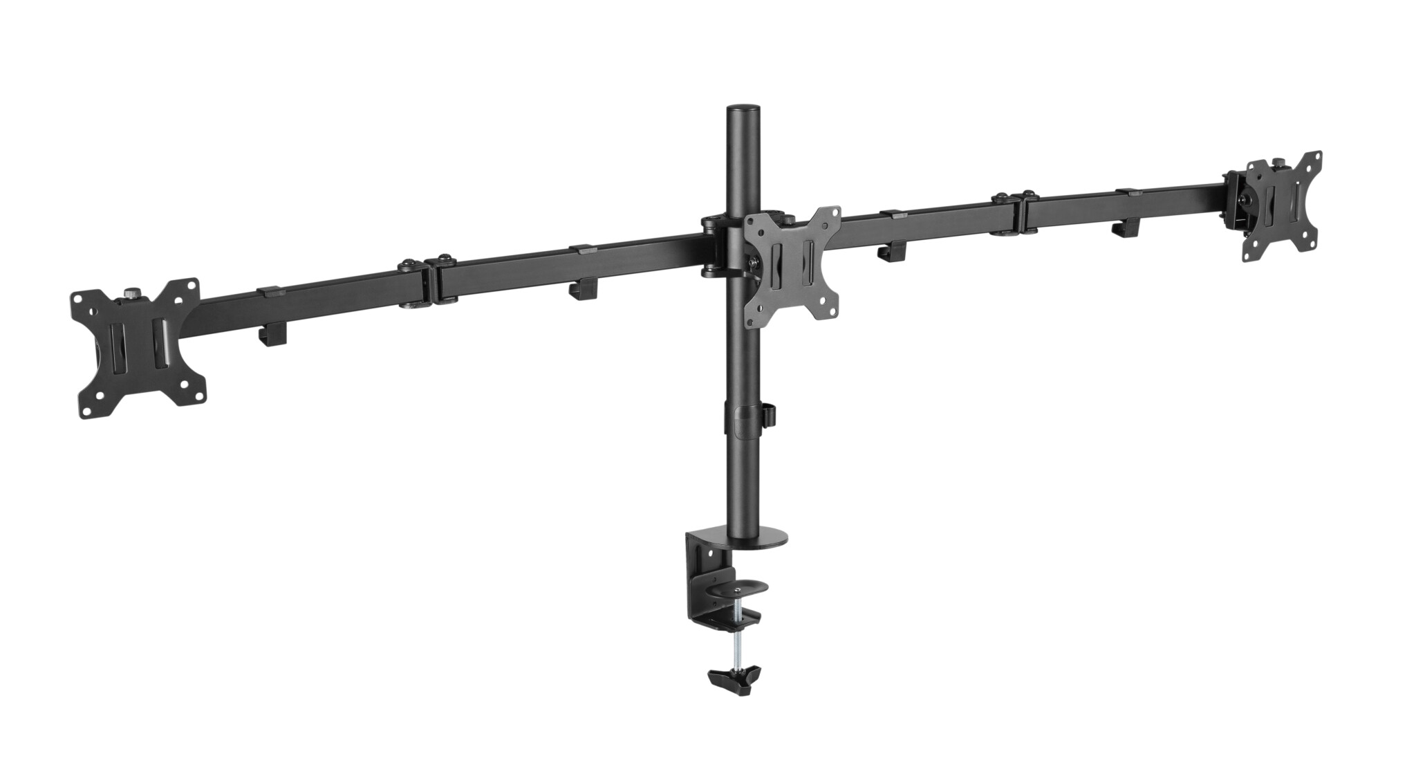 Sinox Office Tripple Monitor Desk Mount. Opp til 27". Svart