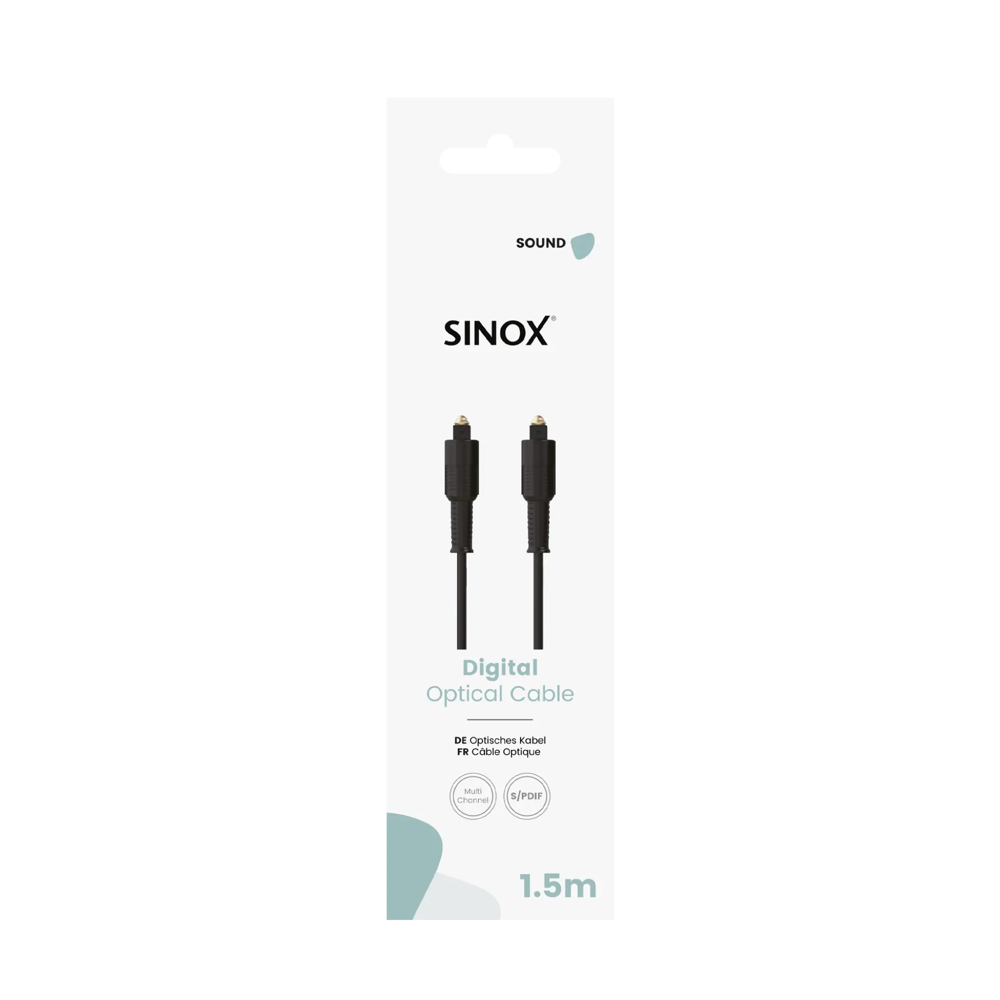 Sinox optisk kabel. 1.5m. Svart