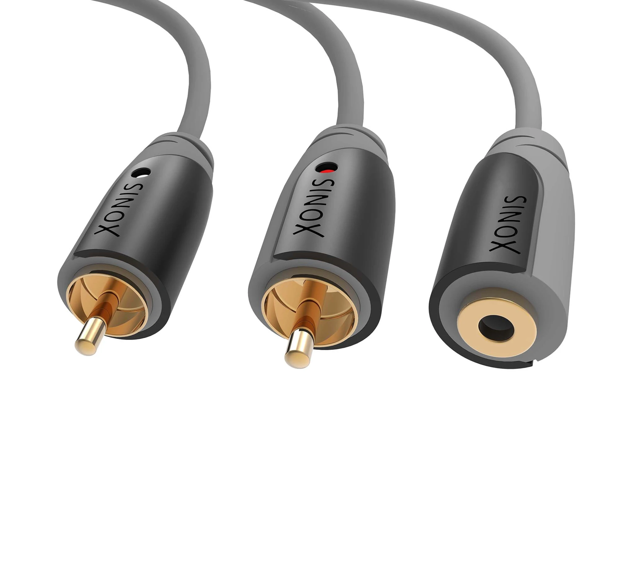 Sinox 3.5mm Mini Jack to Phono Cable. 1m. Grey/black