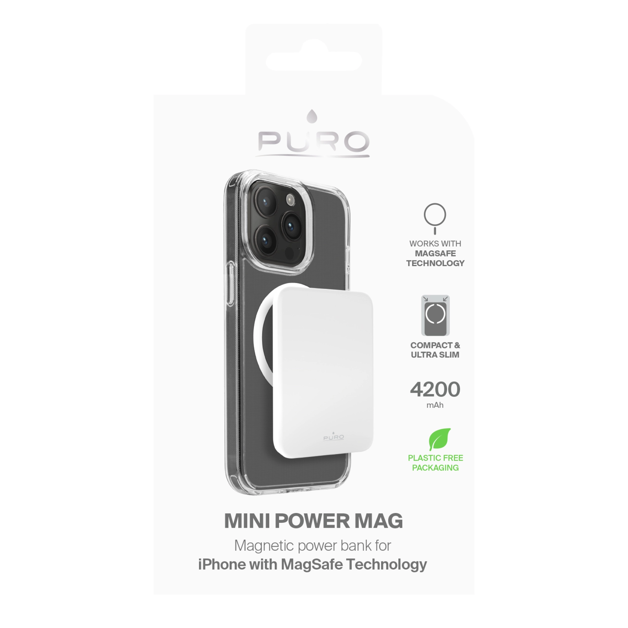 PURO Power Bank Wireless "Mini Power Mag" 4200 mAh for iPhone