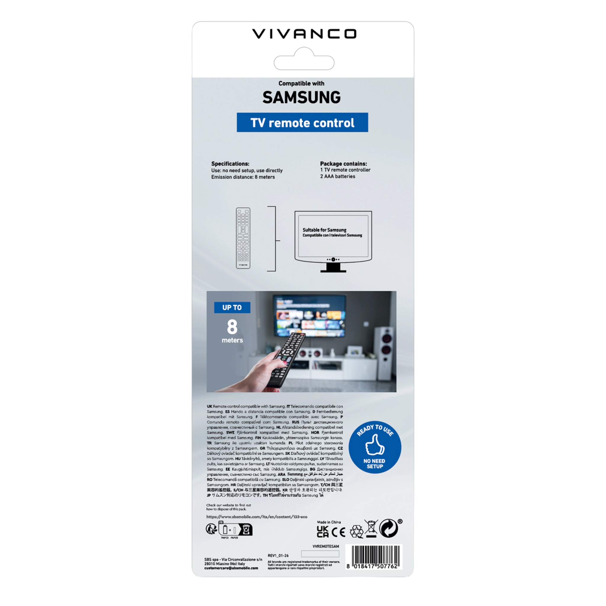 Vivanco Samsung TV-fjernkontroll