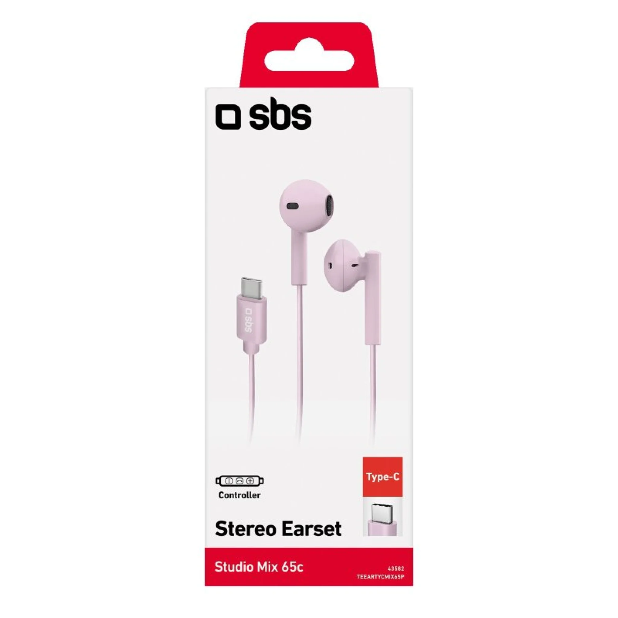 SBS In Ear Stereo Earset Studio Mix 65. Pink