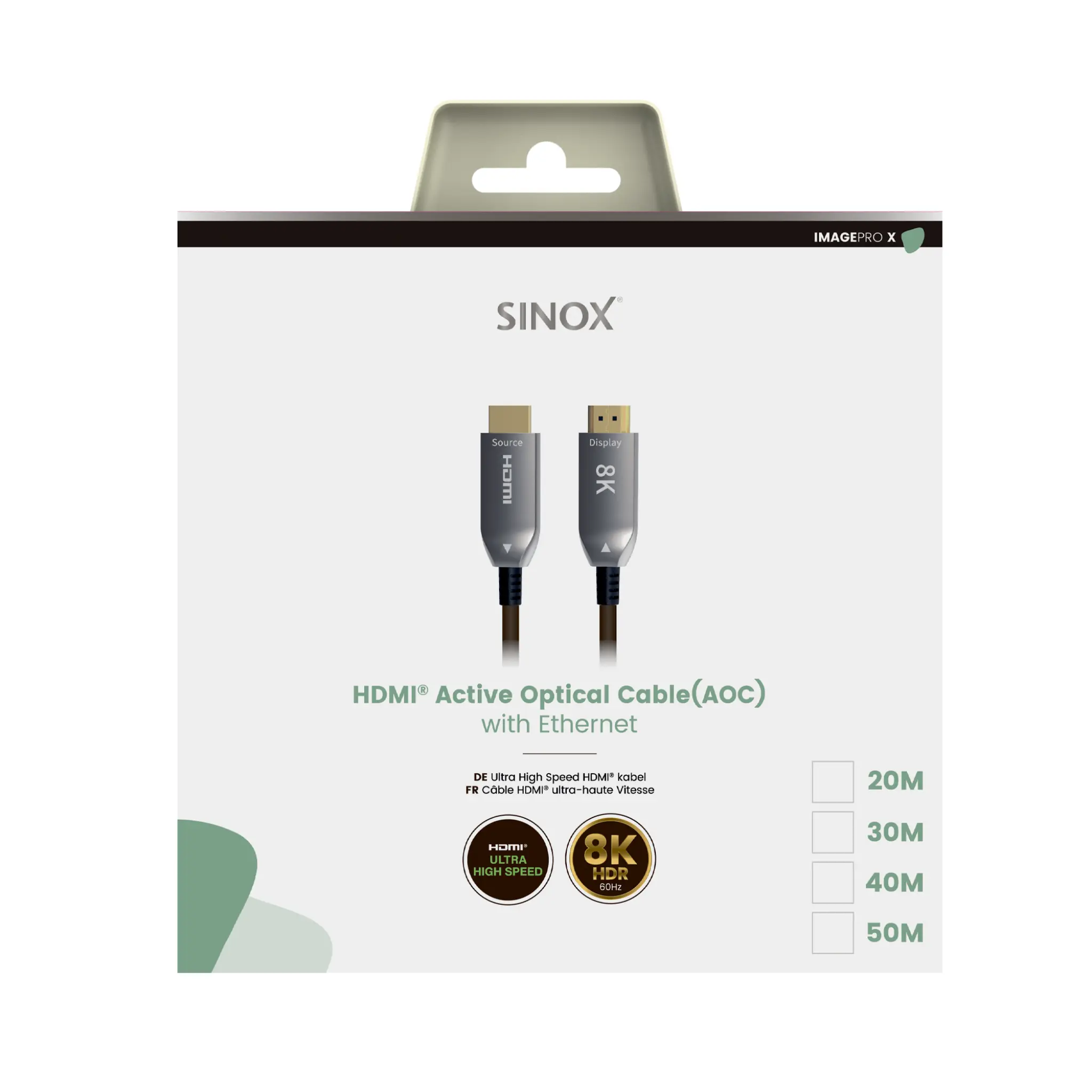 Sinox PRO X HDMI™ Optical Cable 8K60Hz+E. 30m. Black