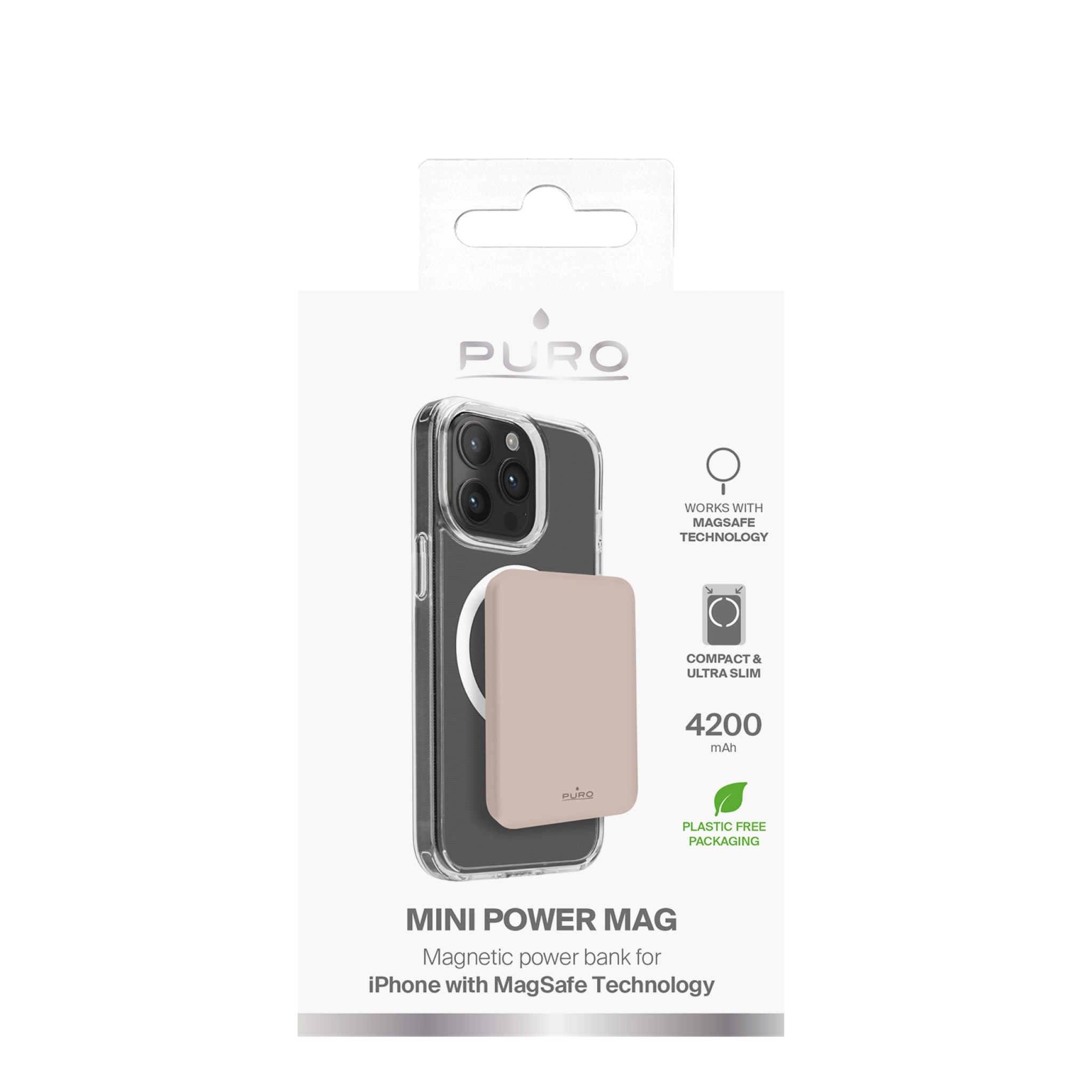 PURO Power Bank Wireless "Mini Power Mag" 4200 mAh for iPhone